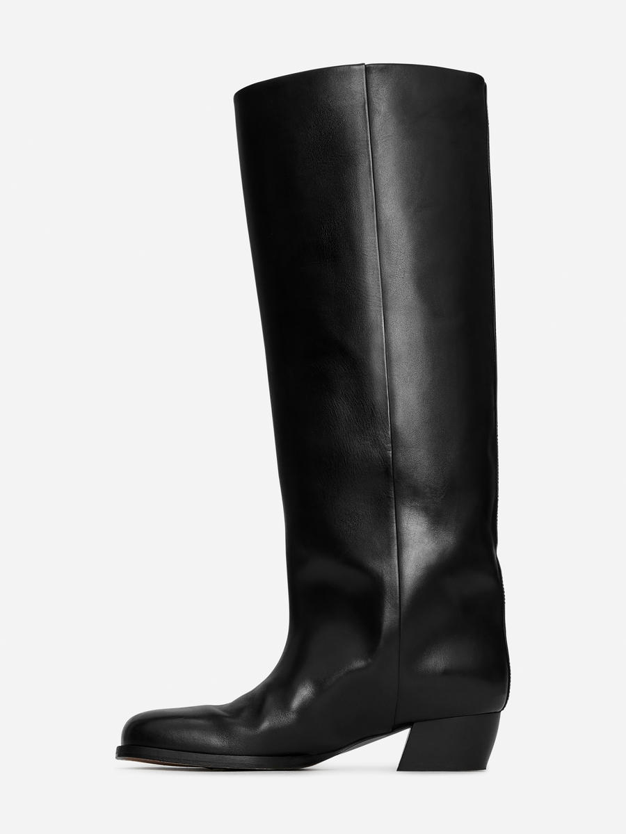 Knee-High Leather Boots-#272628-13147