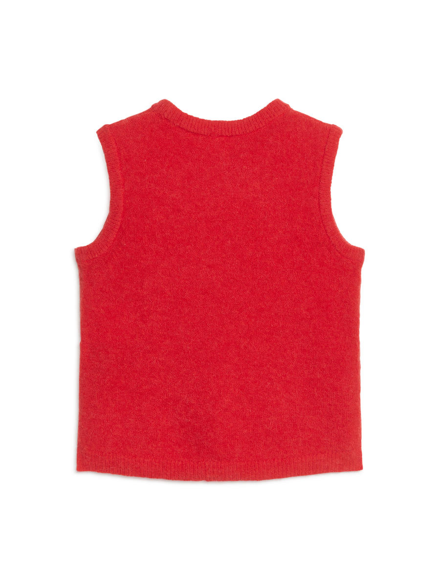 Alpaca-Wool Blend Vest-#BD3B45-381