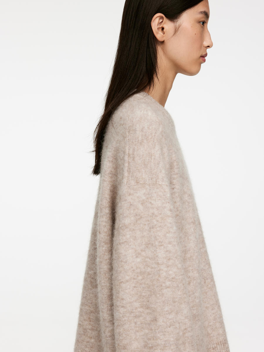 Alpaca-Wool Blend Jumper-#B3AB98-12750