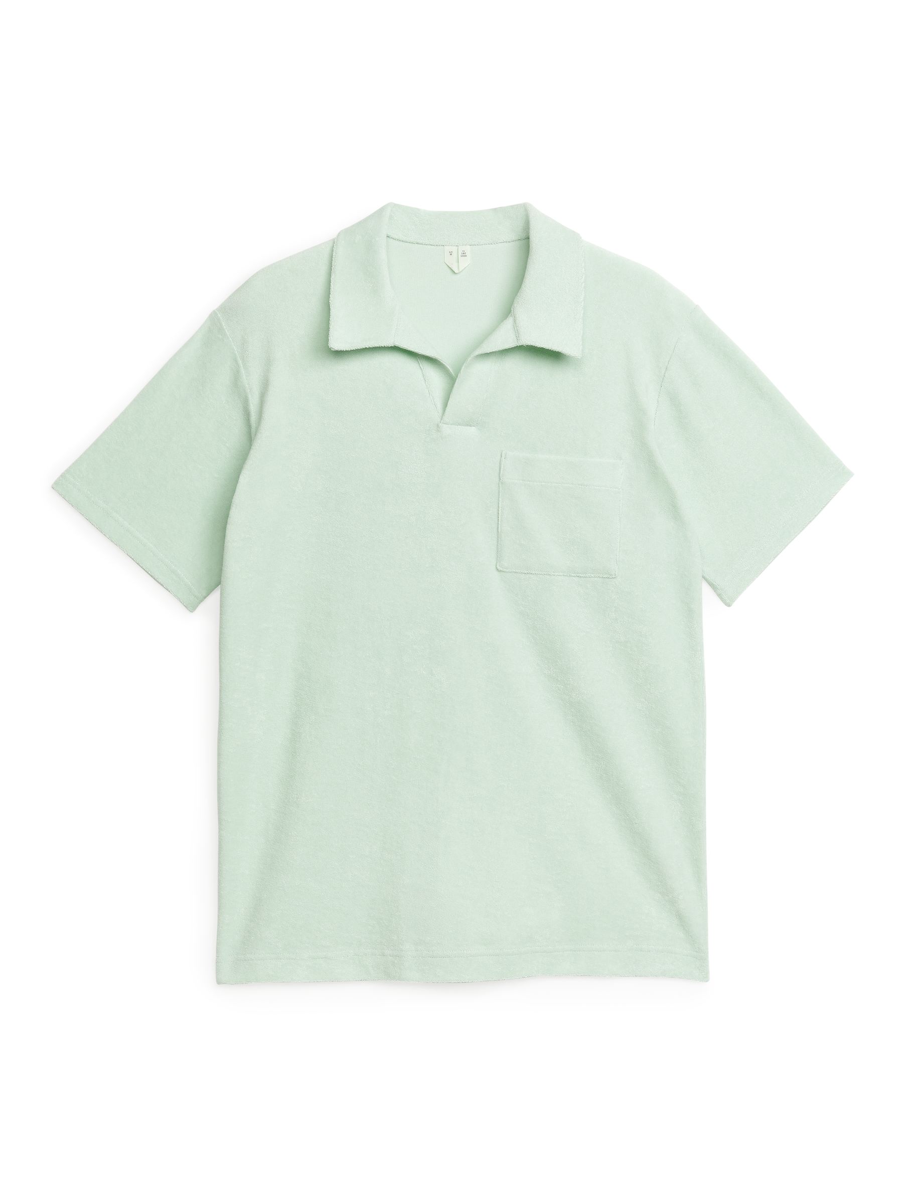 Poloshirt aus Baumwollfrottee-#B4C6C2-1984