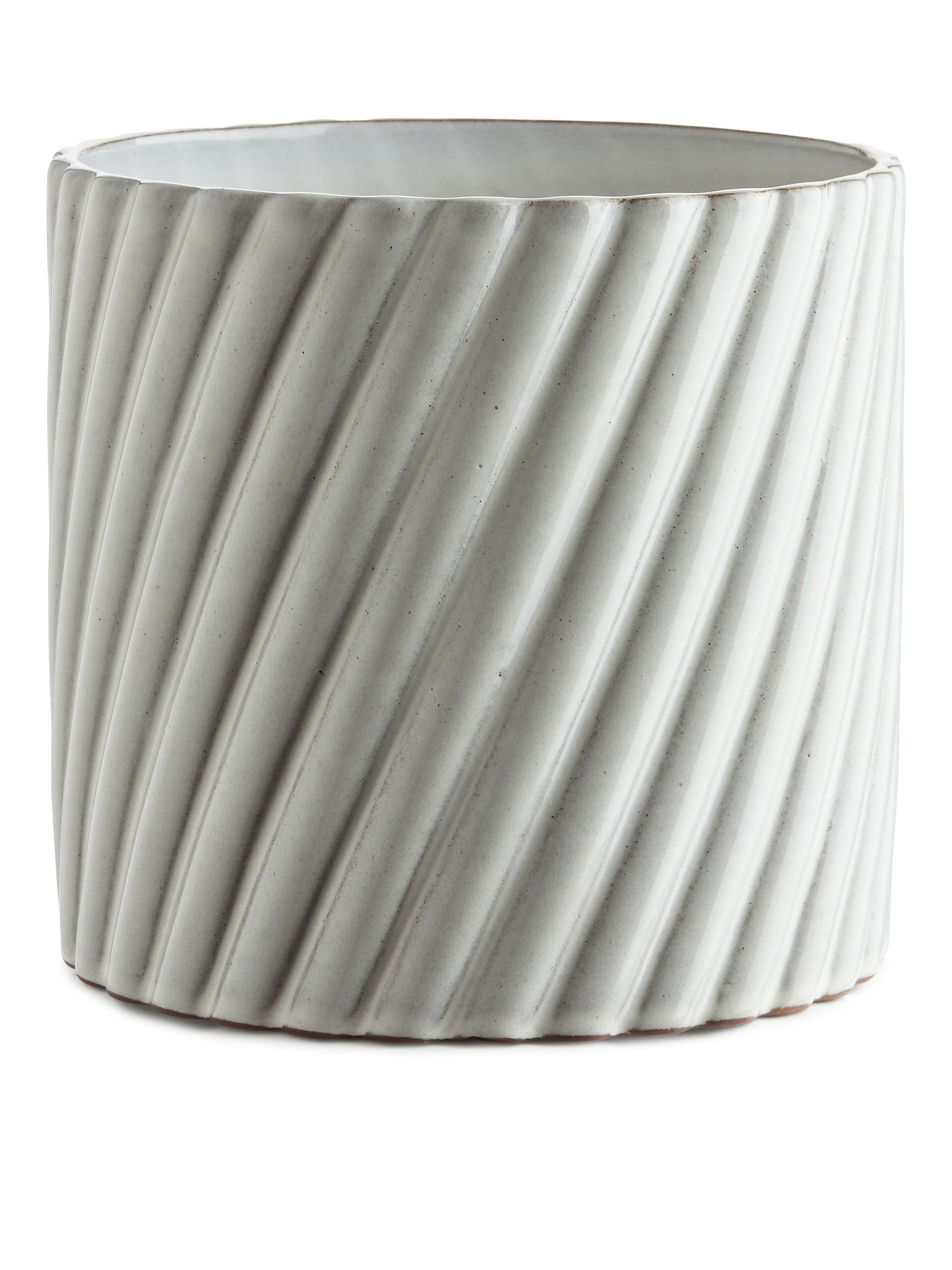 Blumentopf aus Terrakotta, 18 cm - Grau/Weiß - Homeware - StillMedia/DescriptiveStillLife - 1