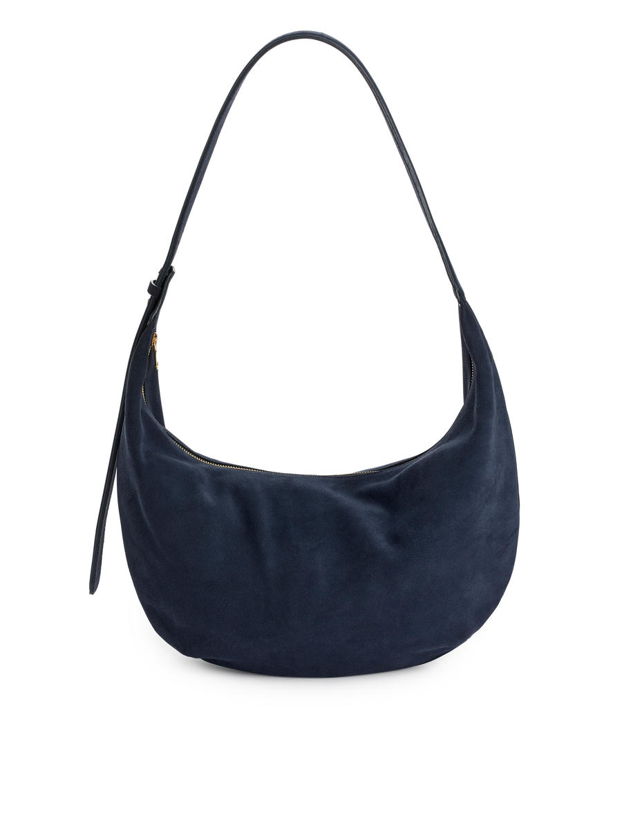 Curved Suede Bag-#0A041F-12592