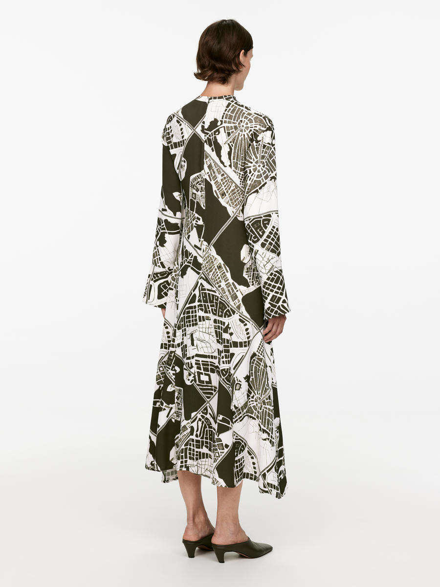 Stockholm Print Maxi Dress-#F2E8D6-12745