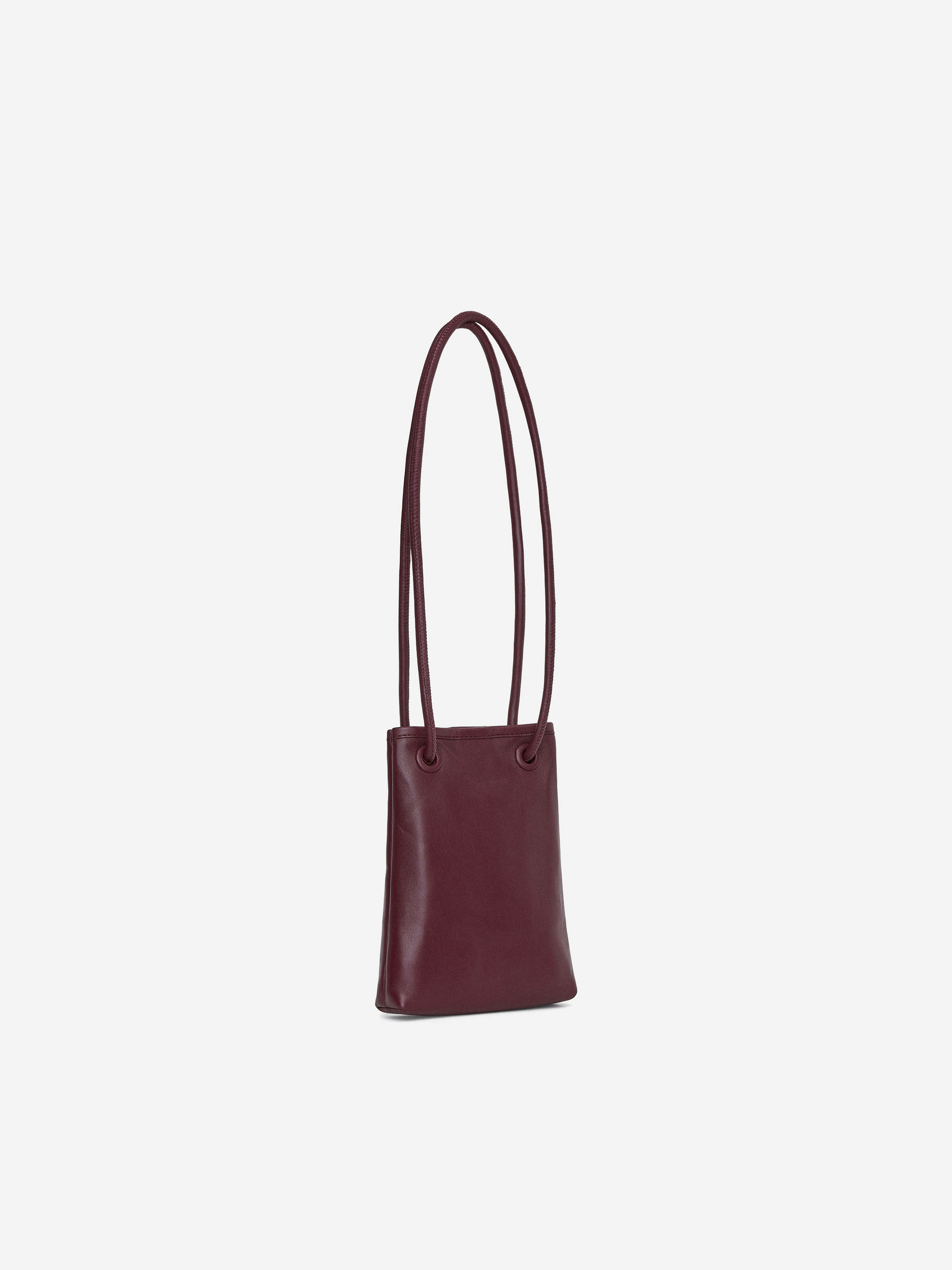 Leather Crossbody Bag - Burgundy - Women - StillMedia/DescriptiveStillLife - 1