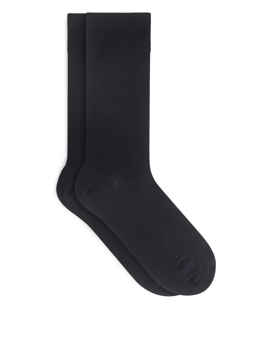 Merzerisierte Baumwollsocken-#4C5164-9989