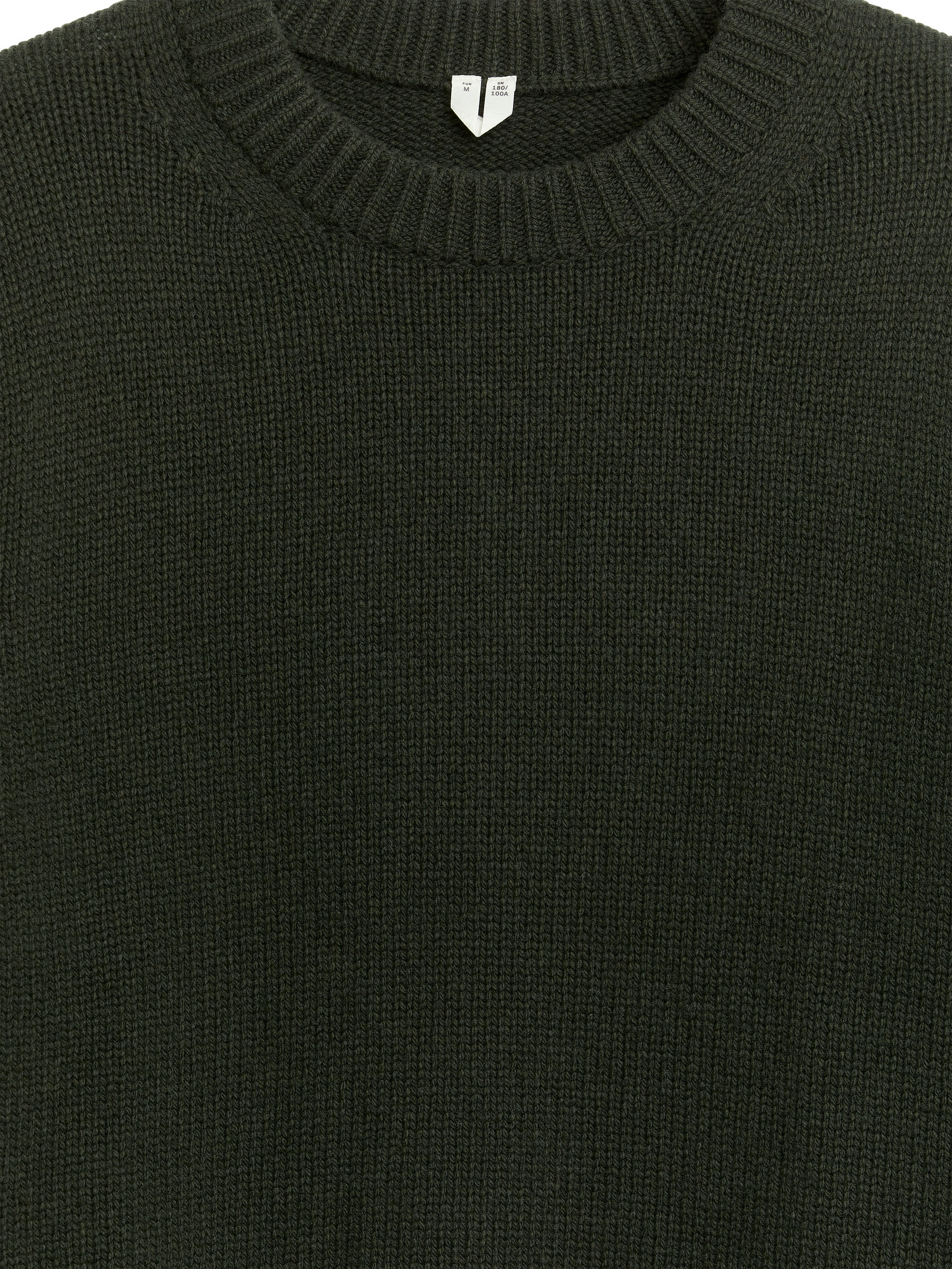 Heavy Knit Wool Blend Jumper - Dark Green - Oversized - Men - StillMedia/DescriptiveDetail - 1