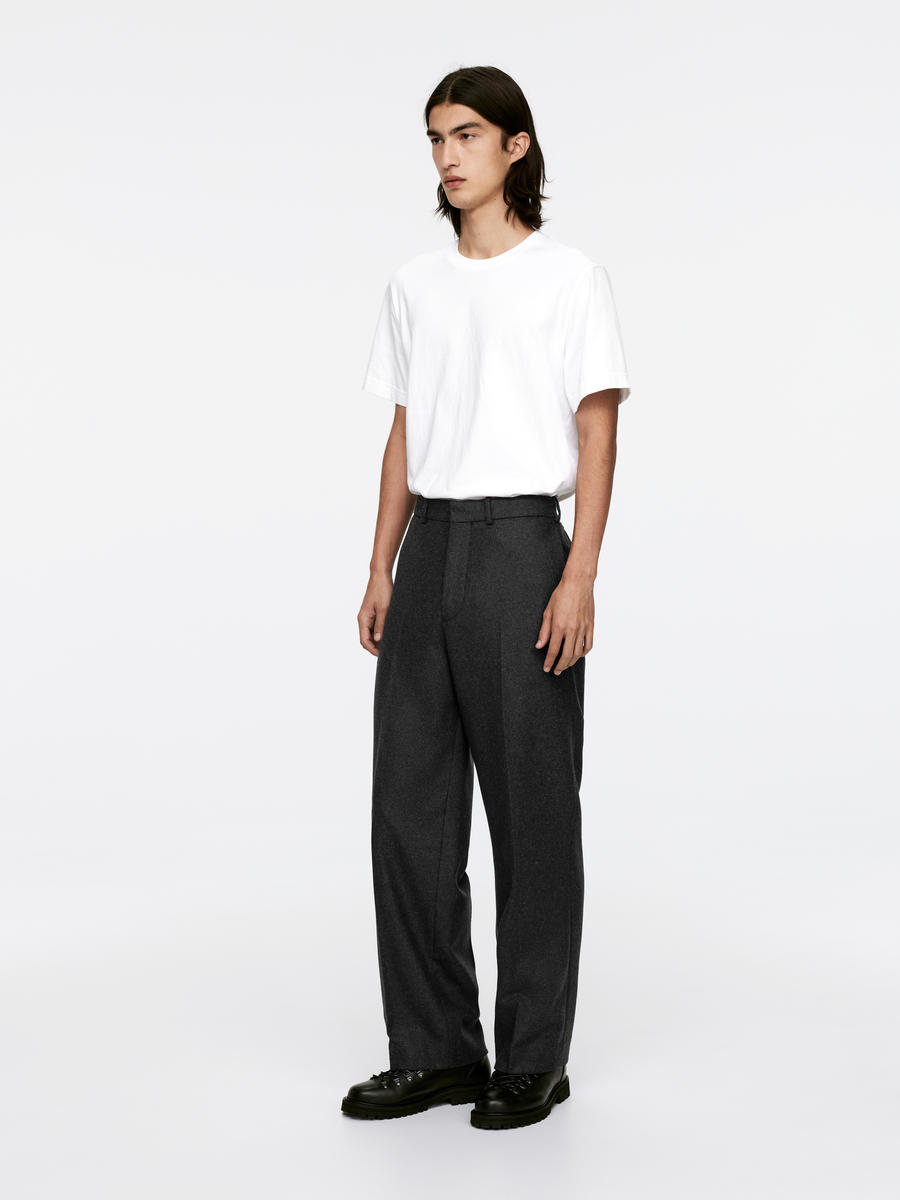 Wool Blend Trousers-#6E6E6E-13637