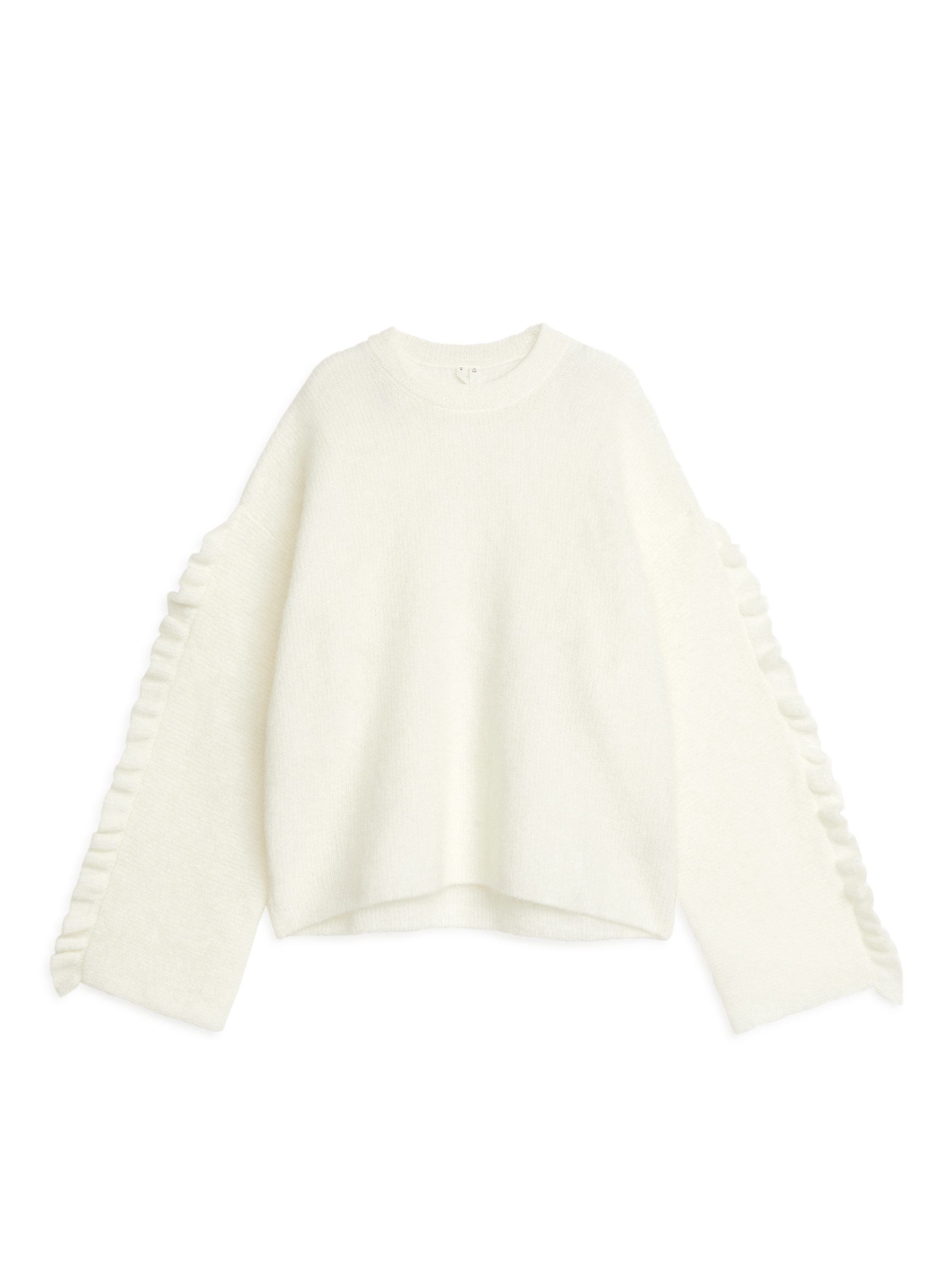 【kz】Lamrof Wave Mohair Stall Frill Mohair-Wool Blend Jumper – Off White – ARKET WW