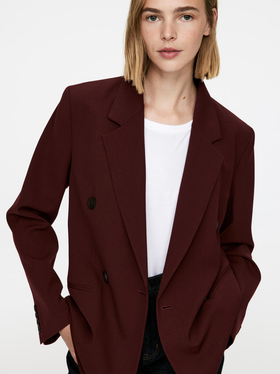 Double-Breasted Blazer-#3A1A19-12425