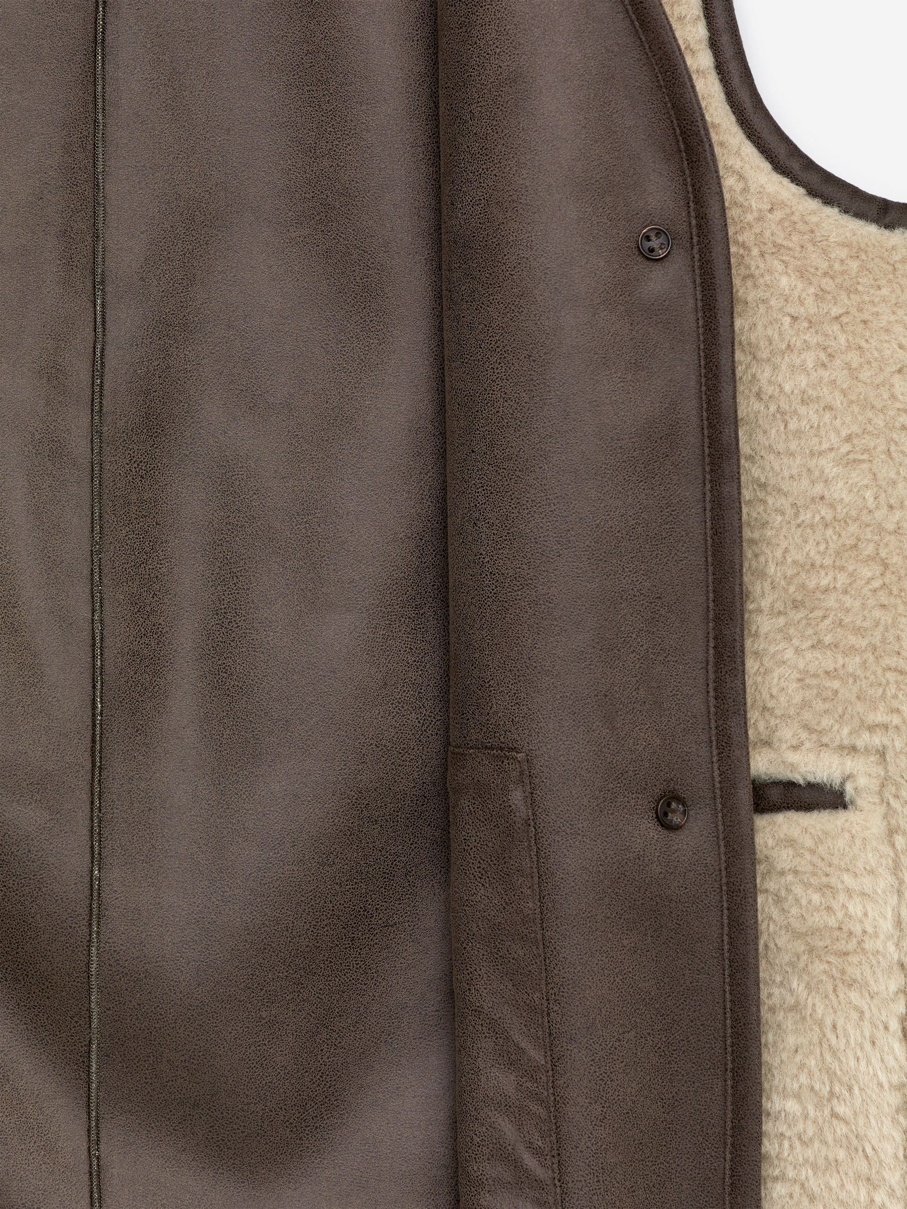 Chaleco de felpa - Beige - Oversized - Women - StillMedia/DescriptiveDetail - 3