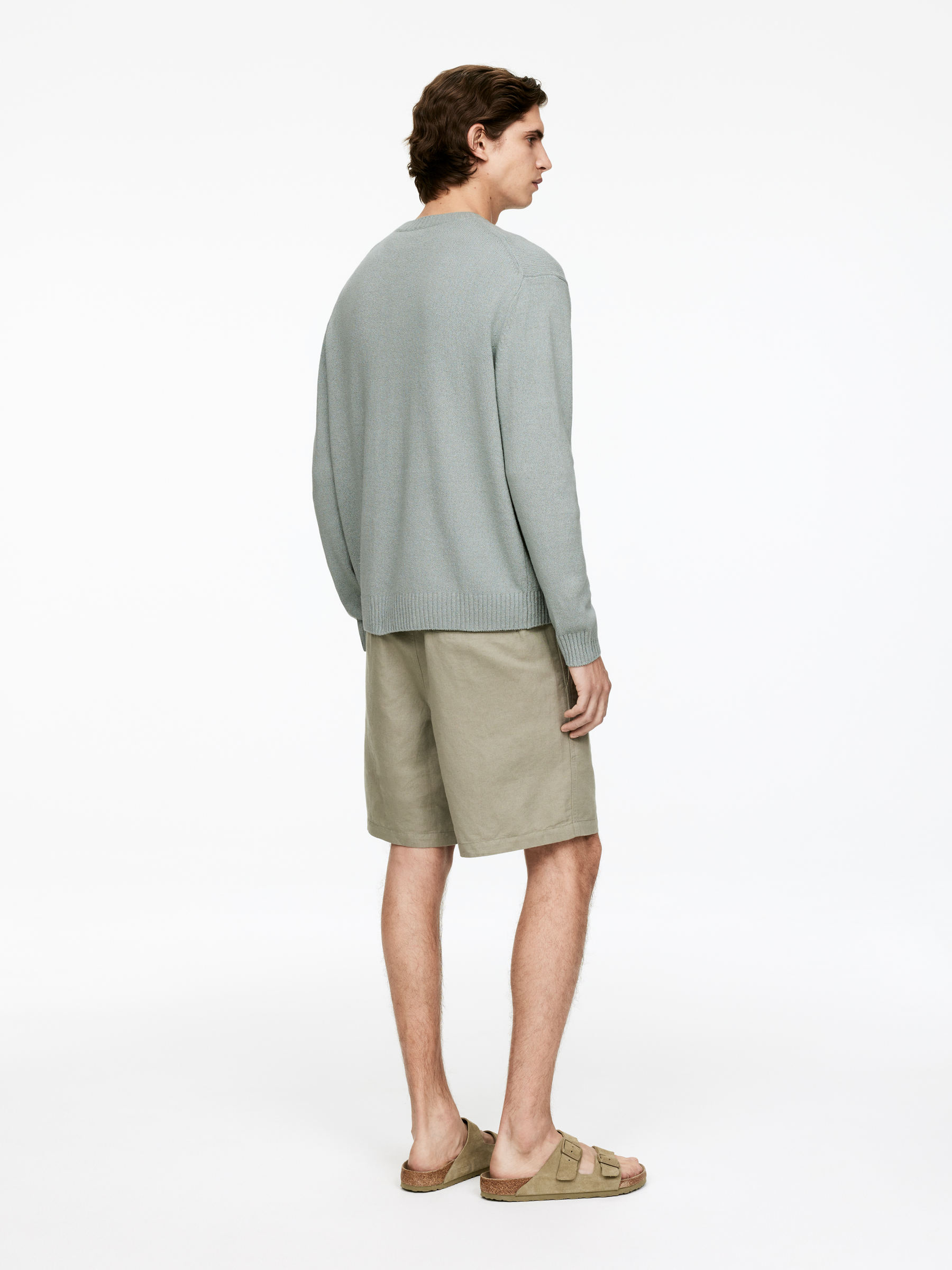 Linen Silk Jumper - Dusty Turquoise - Regular fit - Men - StillMedia/Lookbook - 5
