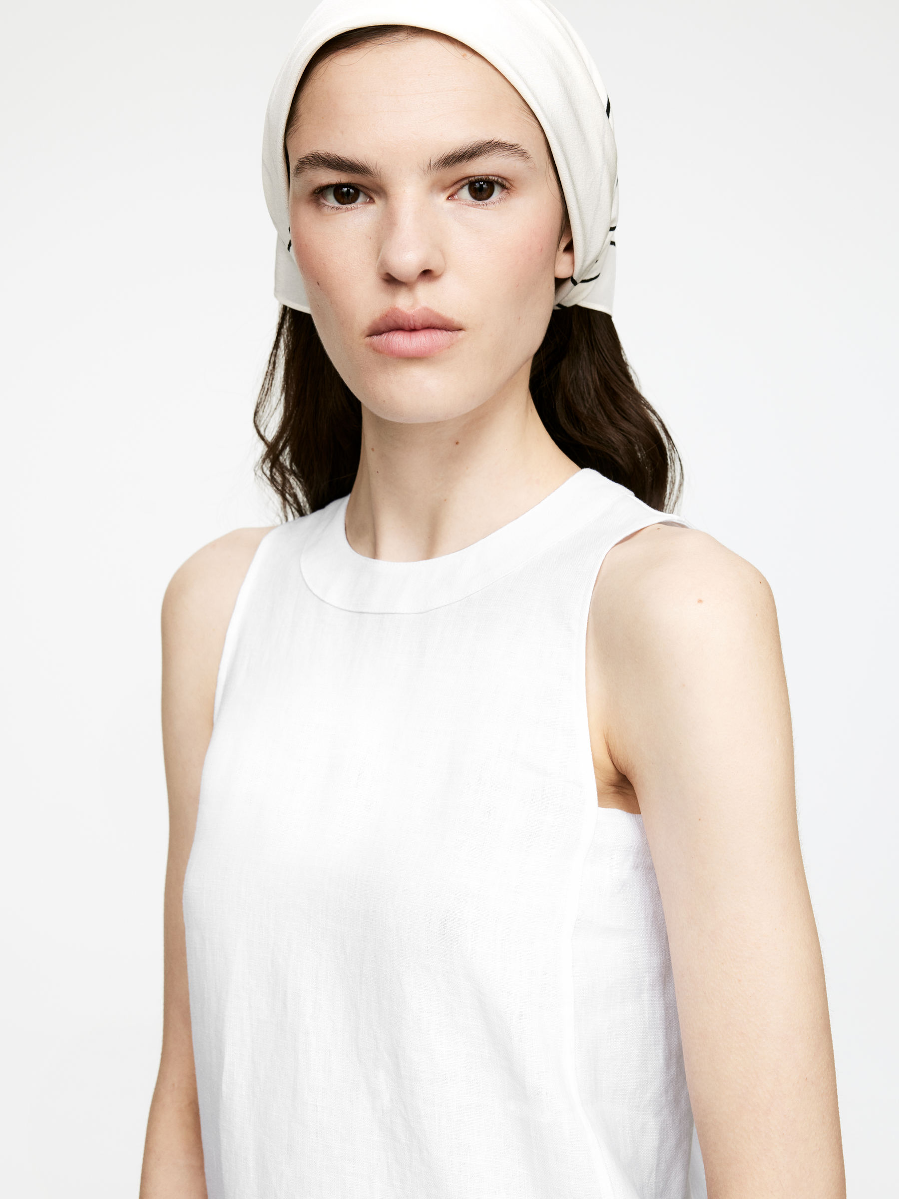 Mini Linen Dress - White - Regular fit - Women - StillMedia/Lookbook - 5