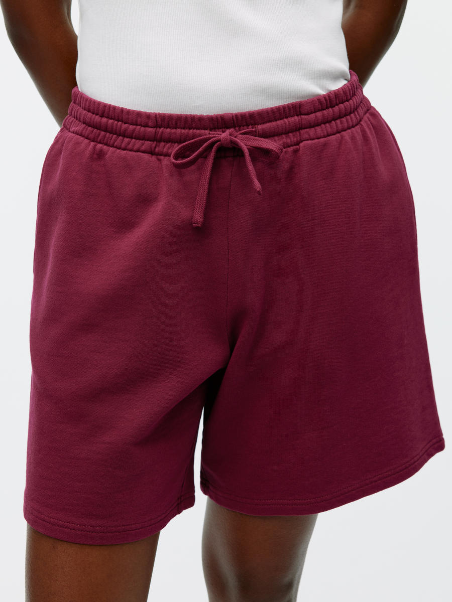 French Terry Shorts - Dark Red - Regular fit - Women - 1235344002