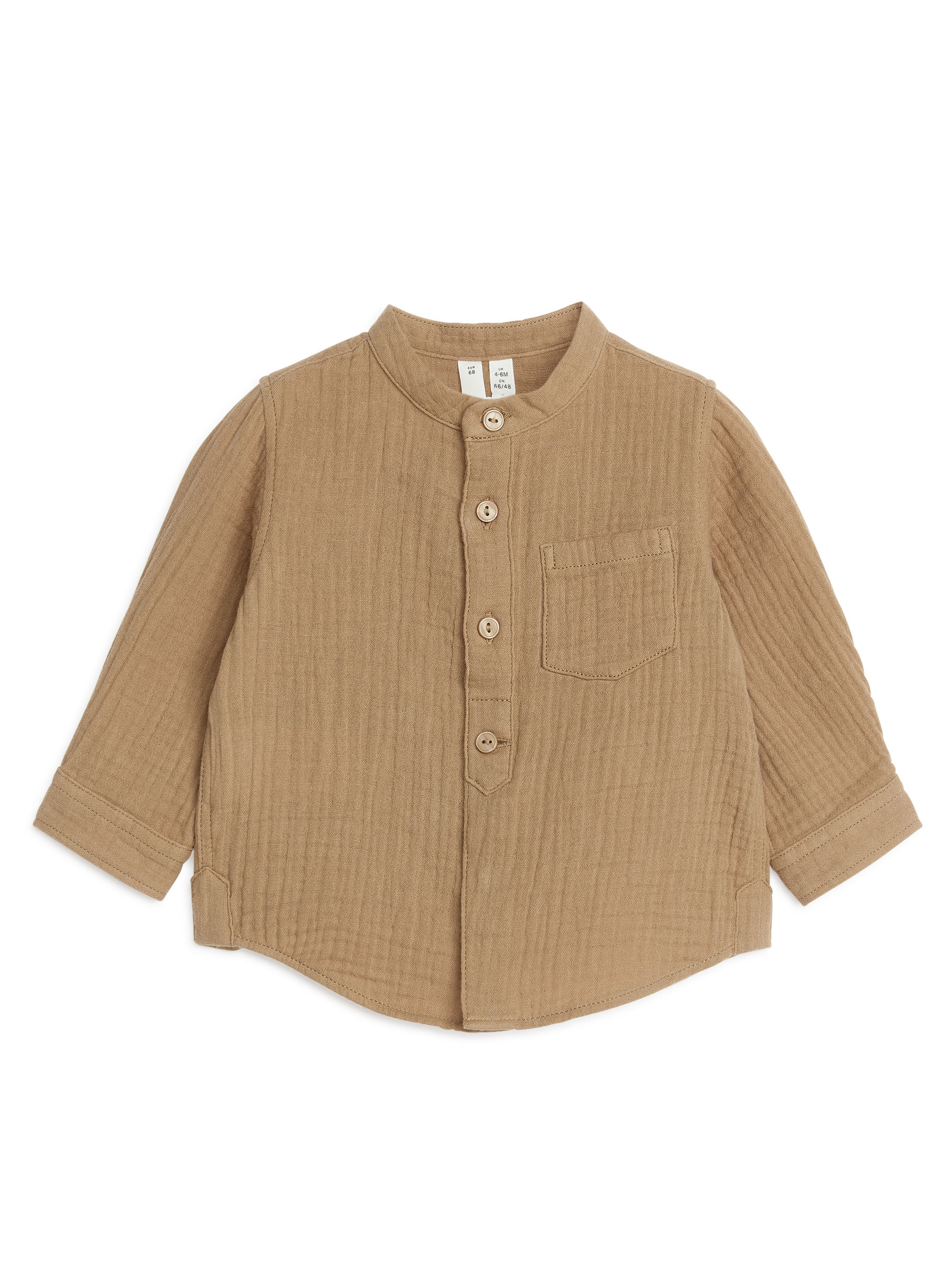 Baumwoll-Musselin-Hemd - Dunkelbeige - Regular Fit - Kinder - StillMedia/DescriptiveStillLife - 1