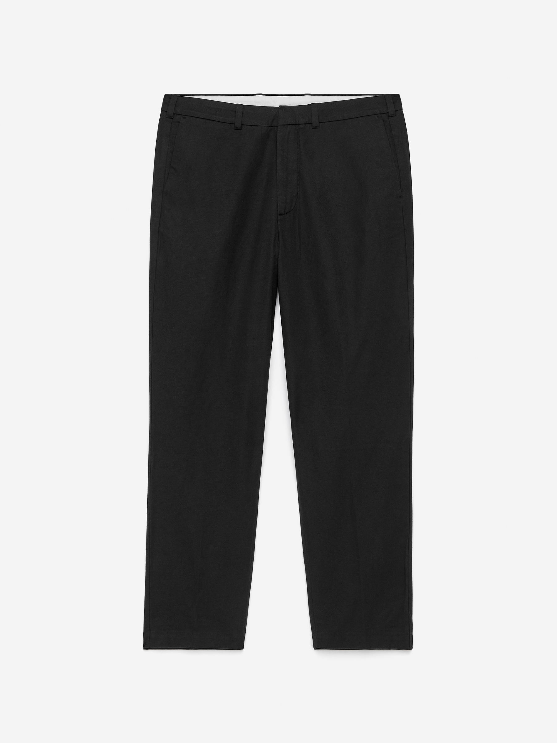 Regular Cropped Cotton-Linen Trousers-#272628-15374