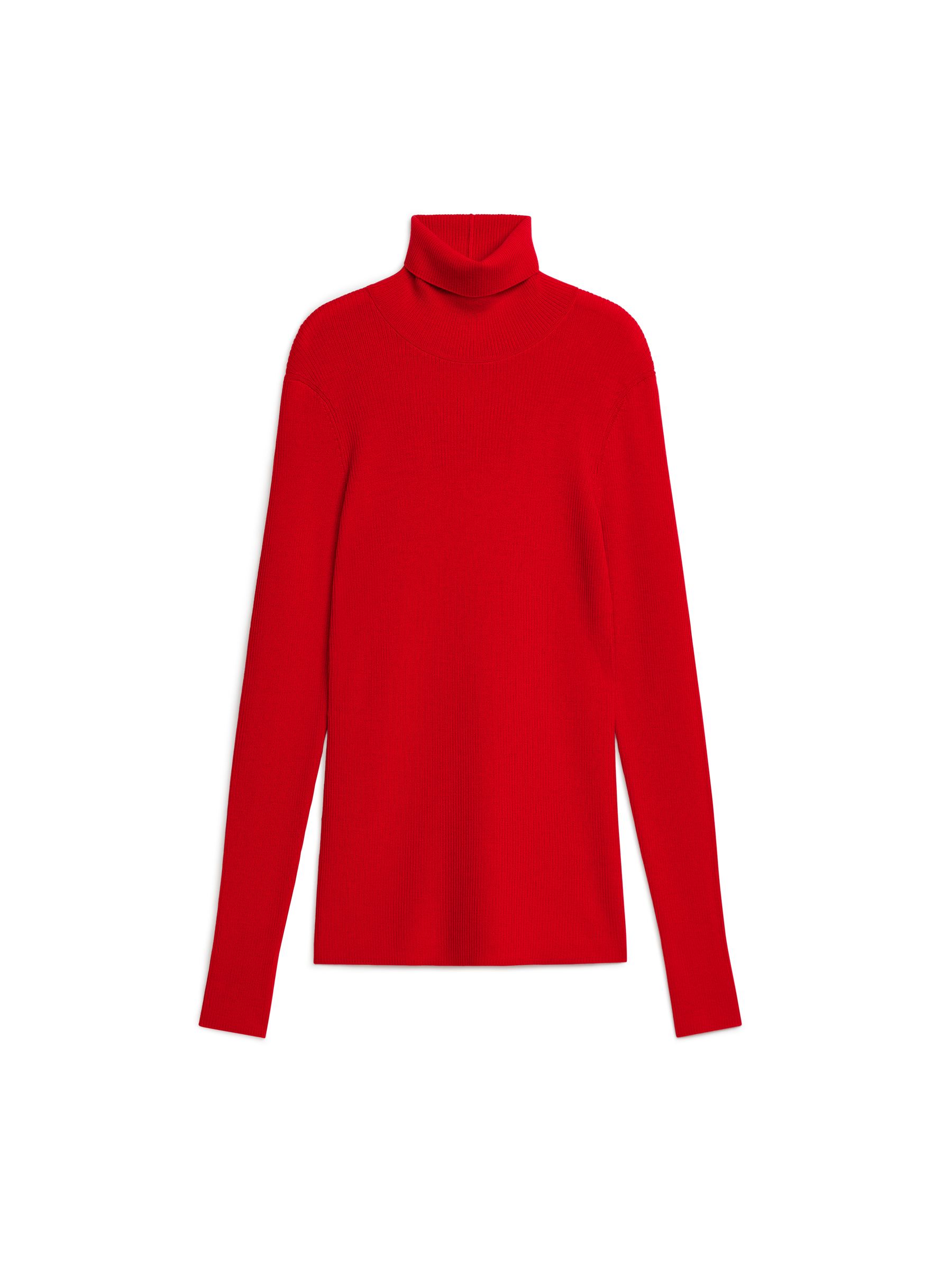 Maglione a collo alto in lana merino - Rosso - Slim fit - Women - StillMedia/DescriptiveStillLife - 1