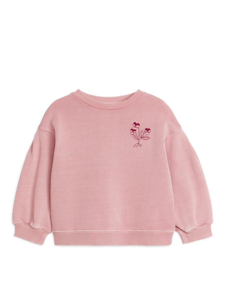 Sweatshirt mit Stickerei - Altrosa - Oversize - Children - 1233799001