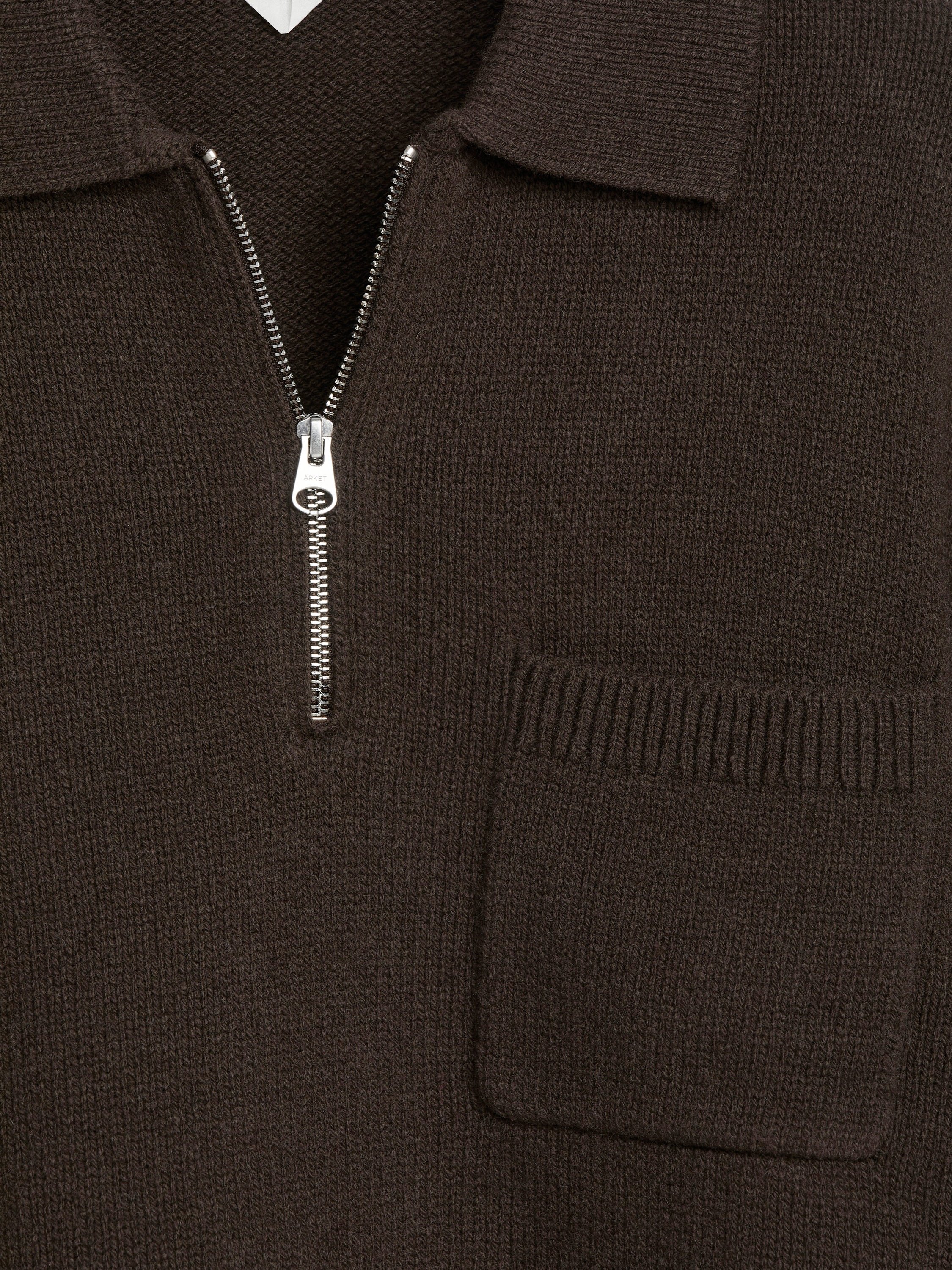 Knitted Wool Zip Polo Shirt – Dark Green – Men – ARKET WW