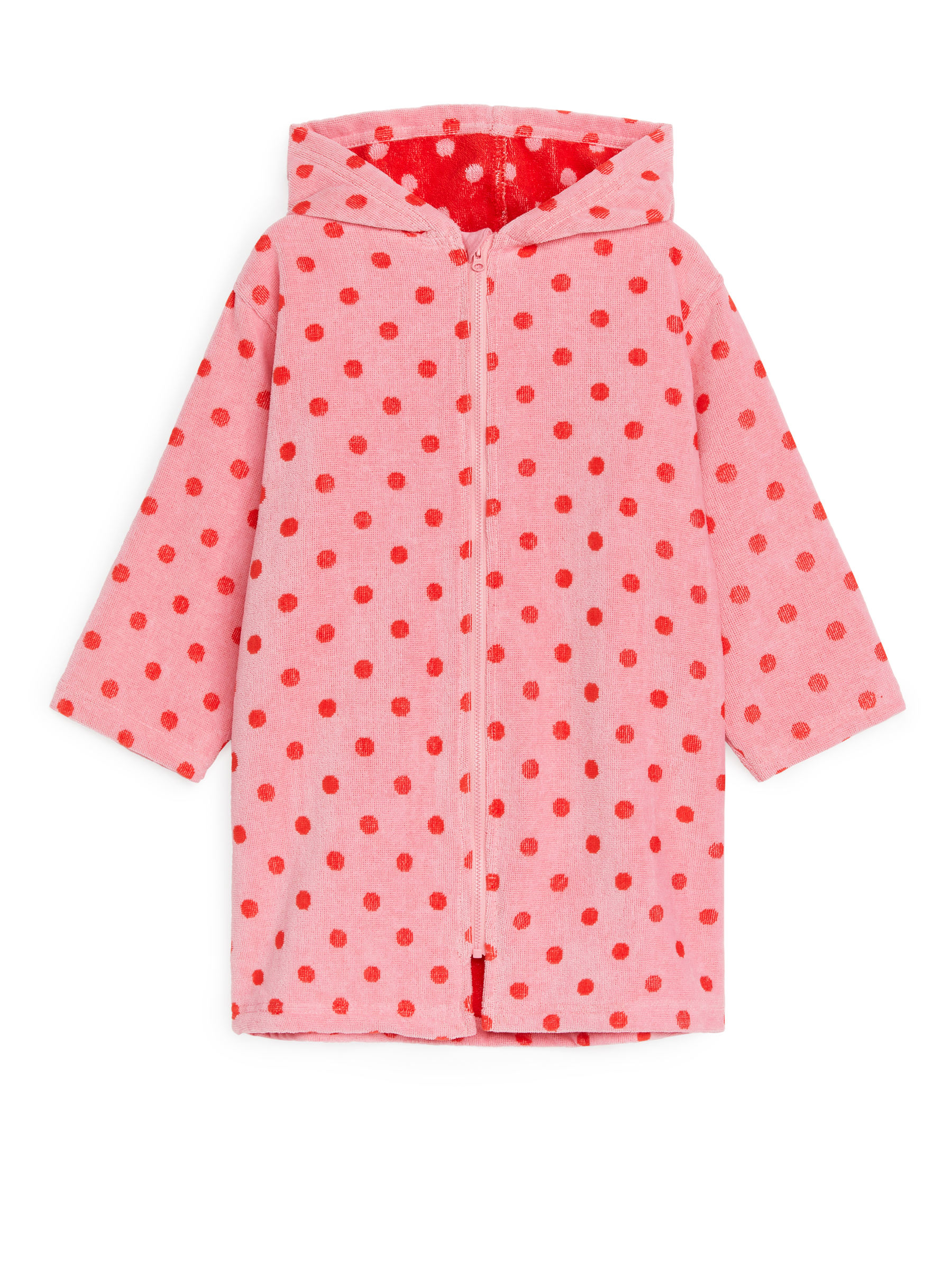 Bademantel aus Velours mit Reißverschluss - Rosa/Rot - Regular Fit - Kinder - StillMedia/DescriptiveStillLife - 1