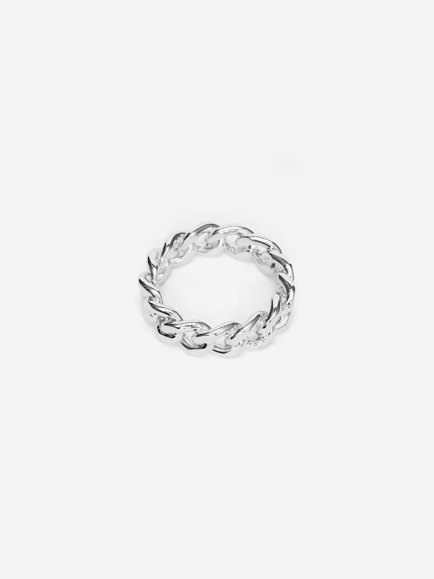 Sterling Silver Chain Ring-#666B75-15323