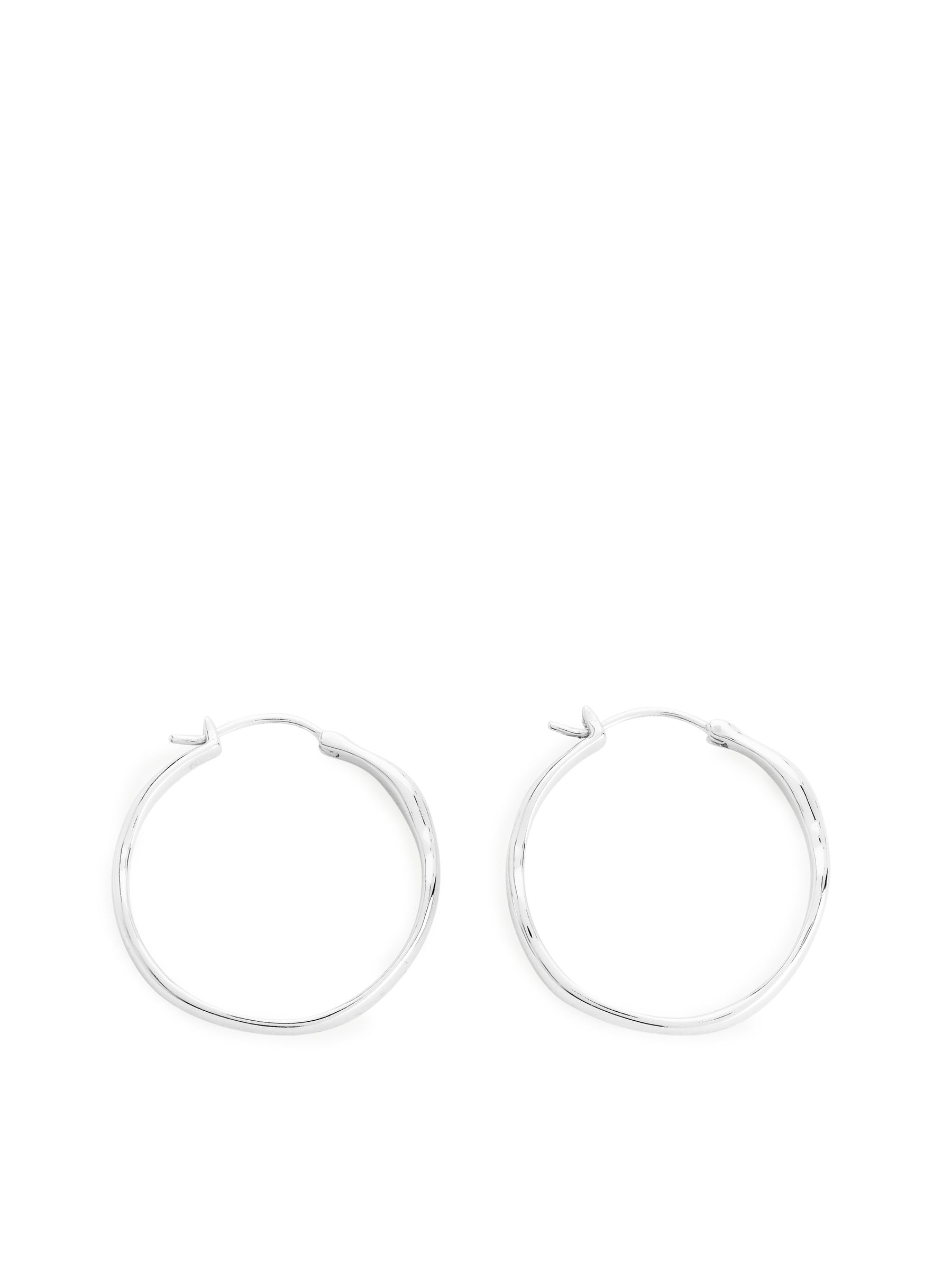 IrregularSilver-PlatedHoopEarrings - Silver - Women - StillMedia/DescriptiveStillLife - 1