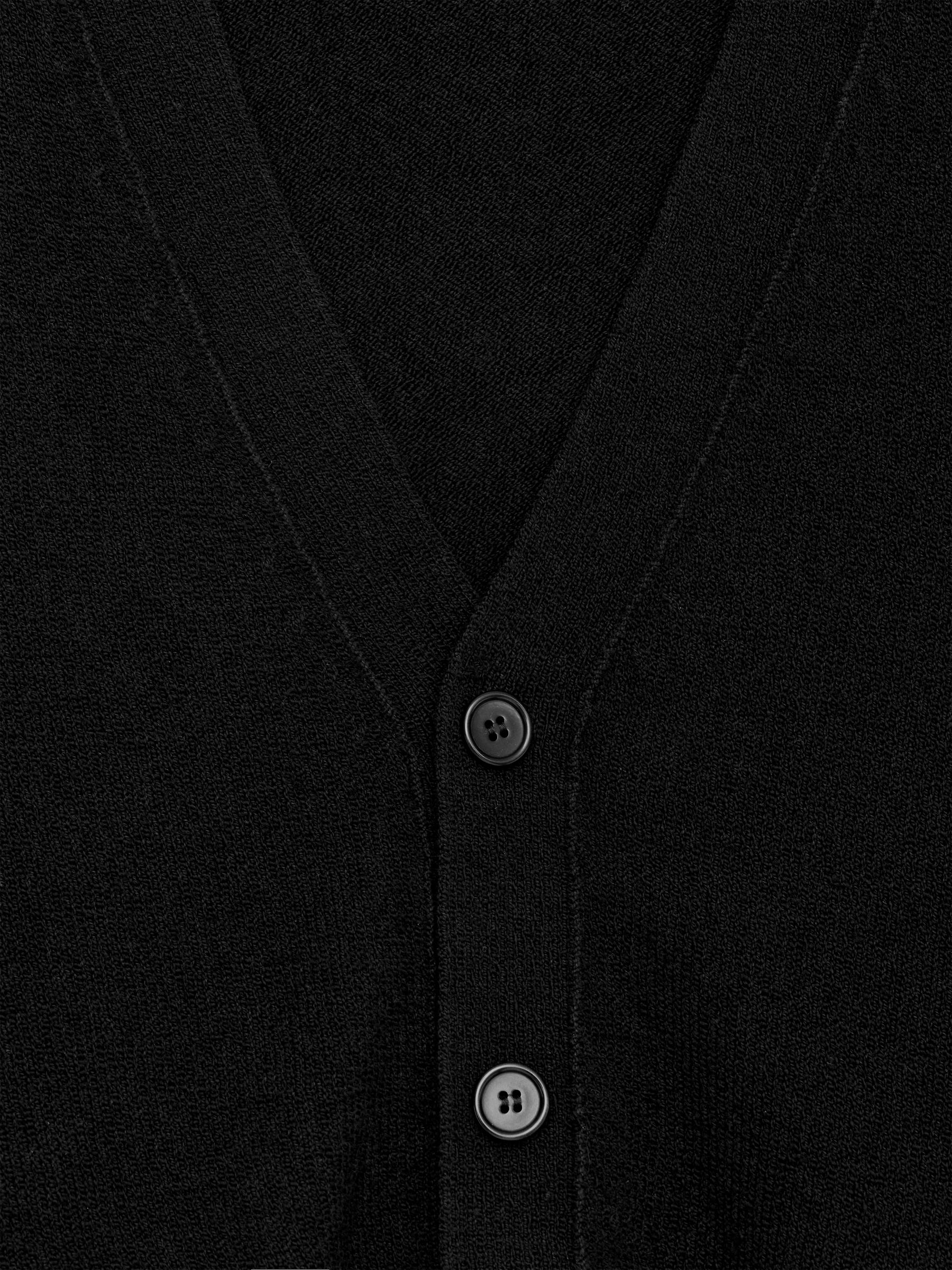 Wool Cotton Cardigan - Black - Relaxed fit - Men - StillMedia/DescriptiveDetail - 2