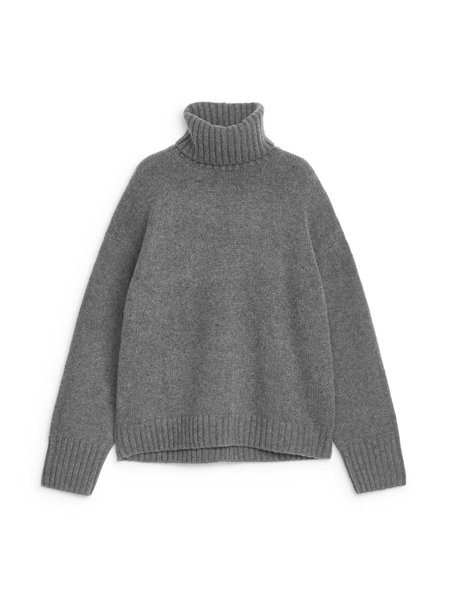 Dicker Pullover aus Kaschmir und Wolle-#6A6C6F-12954