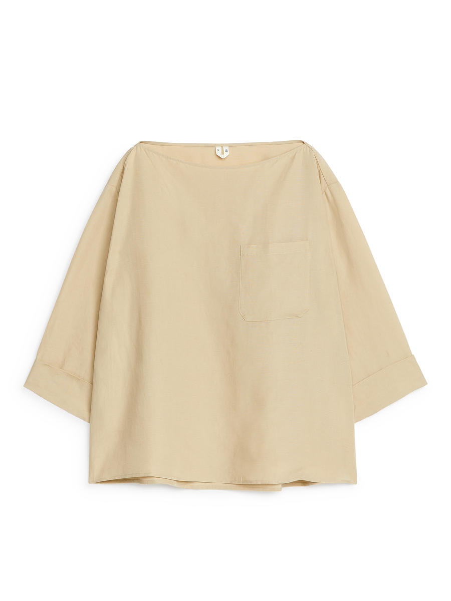 Boat Neck Blouse - Beige - Regular fit - Women - 1223806001