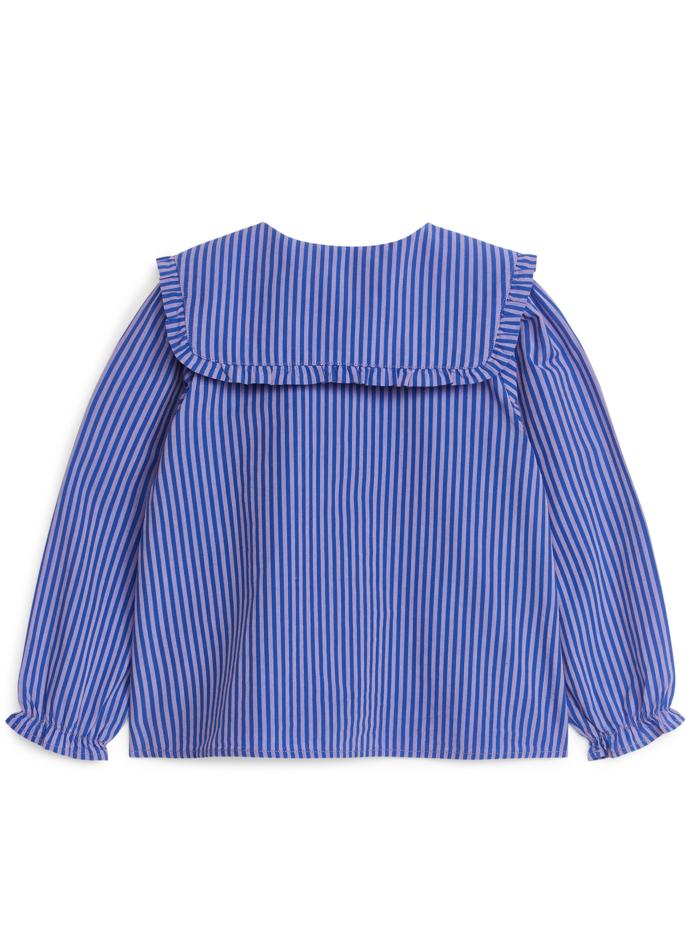 Frill-Collar Blouse – Blue/Stripes – Children – ARKET GB