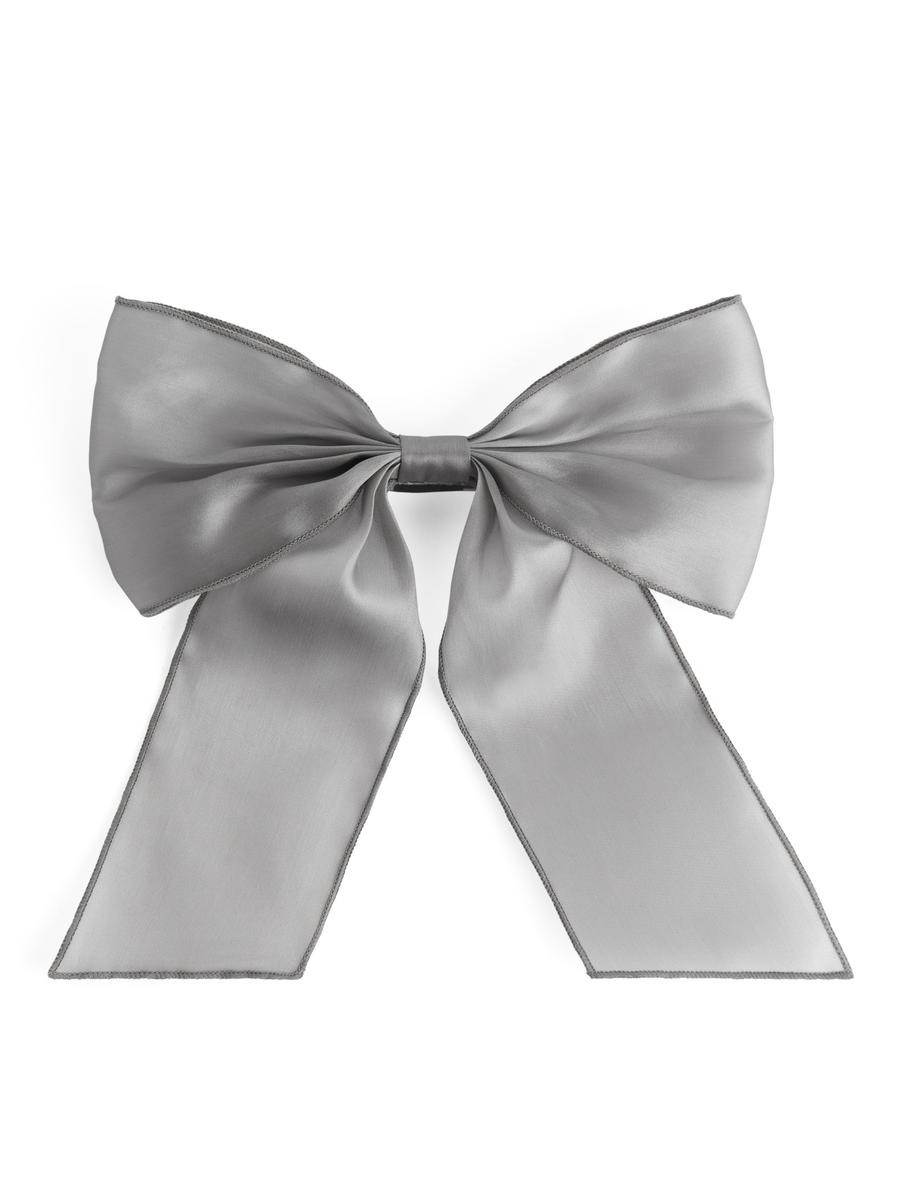 Silk Organza Bow-#8A8E8E-12785