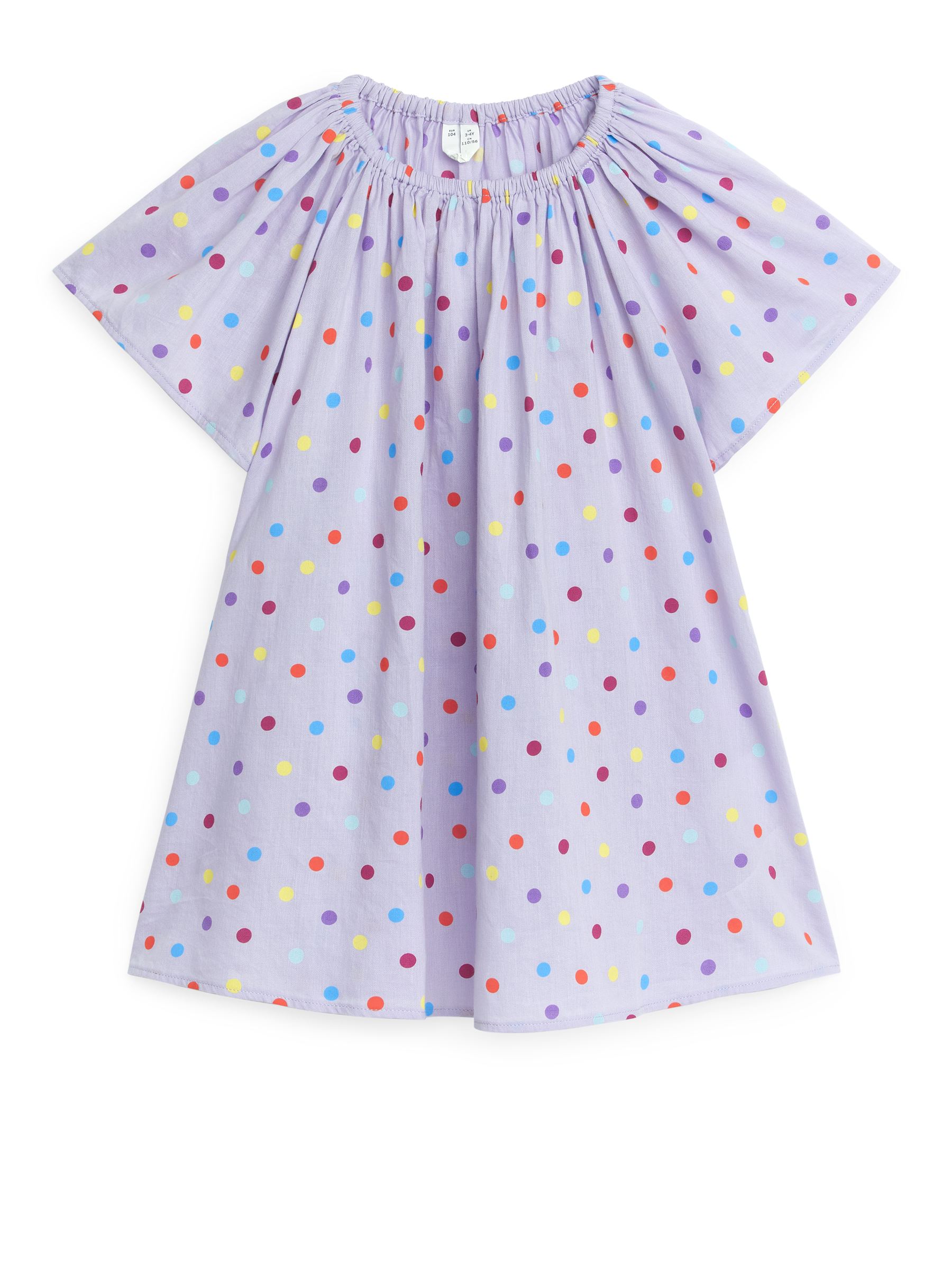 A-LineCottonDress - Lilac/Dots - Relaxed Fit - Children - StillMedia/DescriptiveStillLife - 3