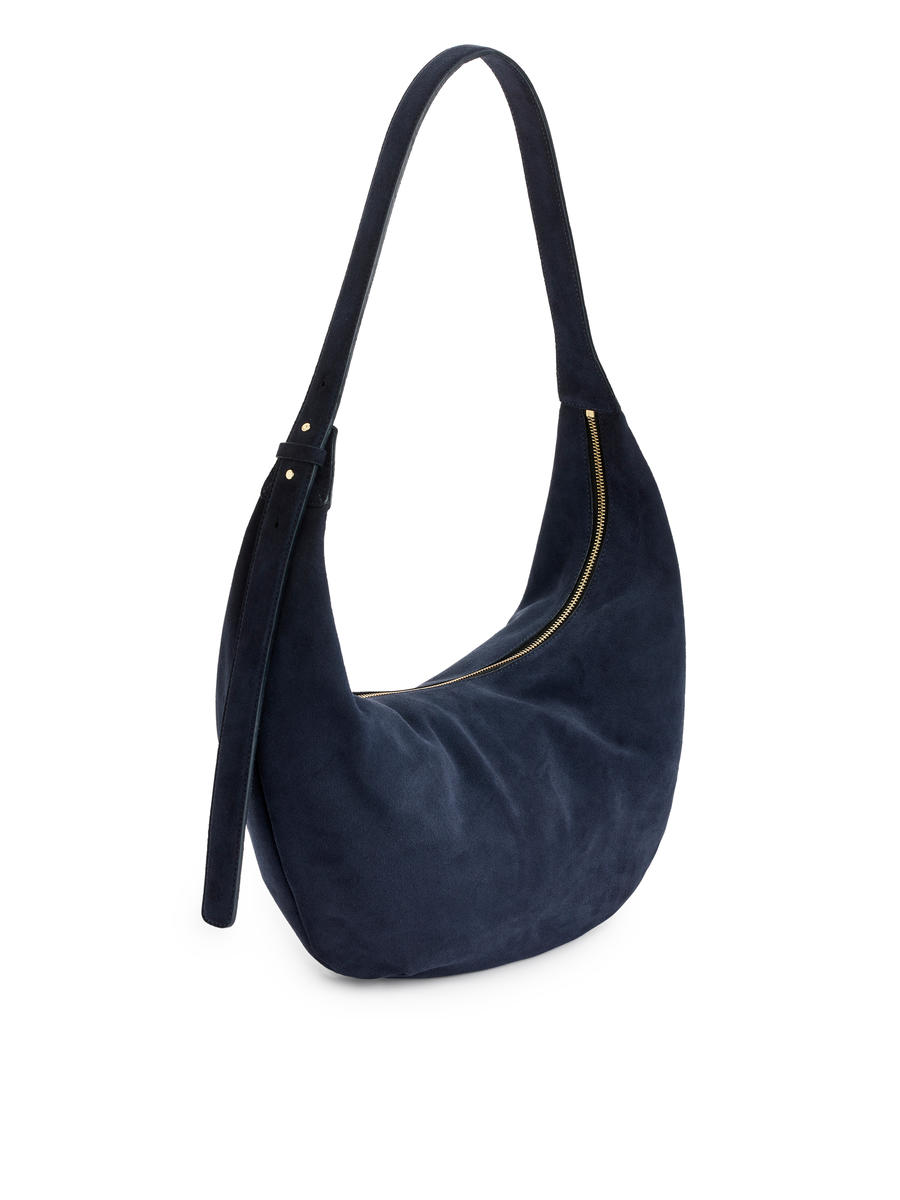 Curved Suede Bag-#0A041F-12592