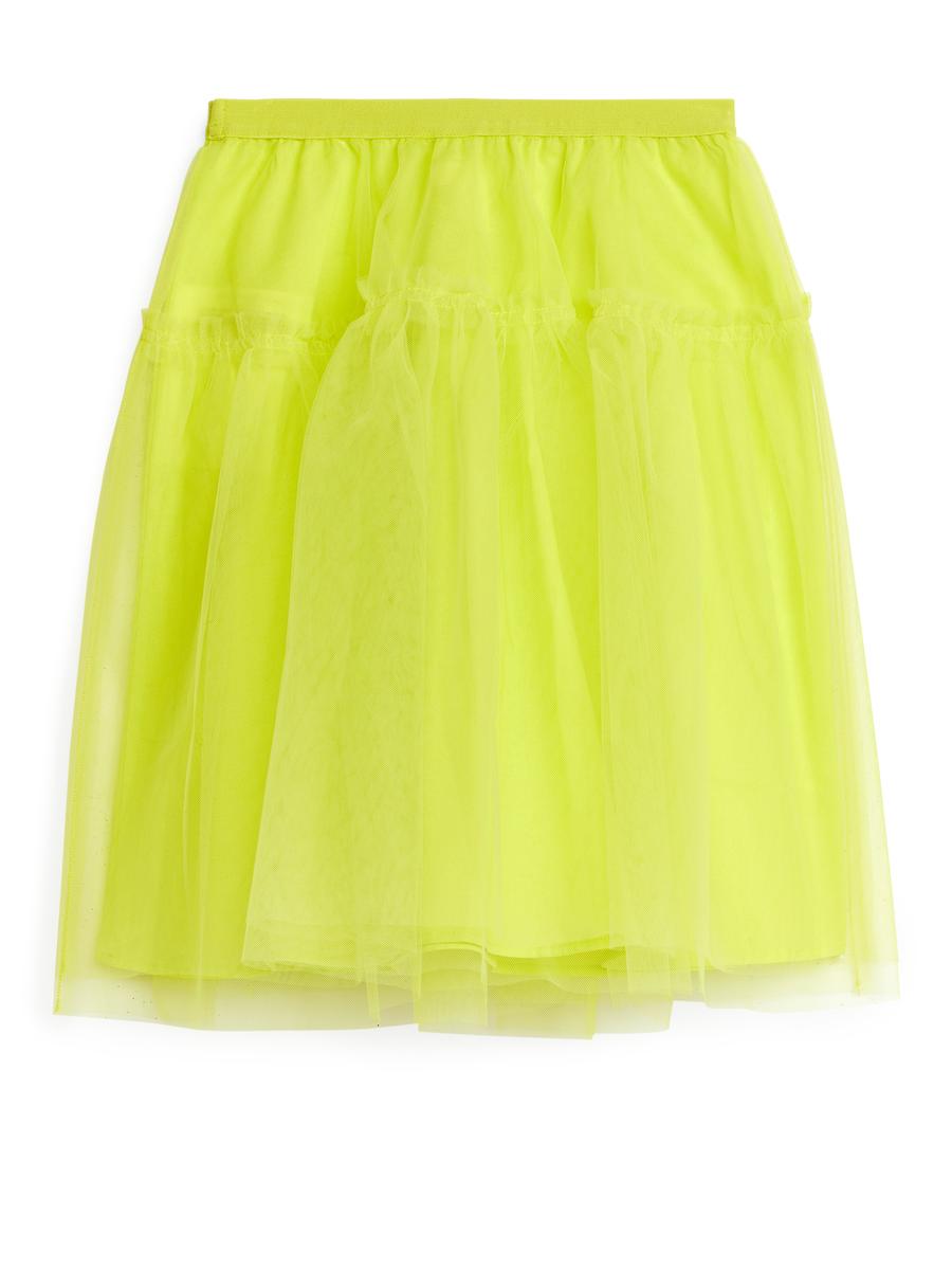 Tulle Skirt-#D3D635-221