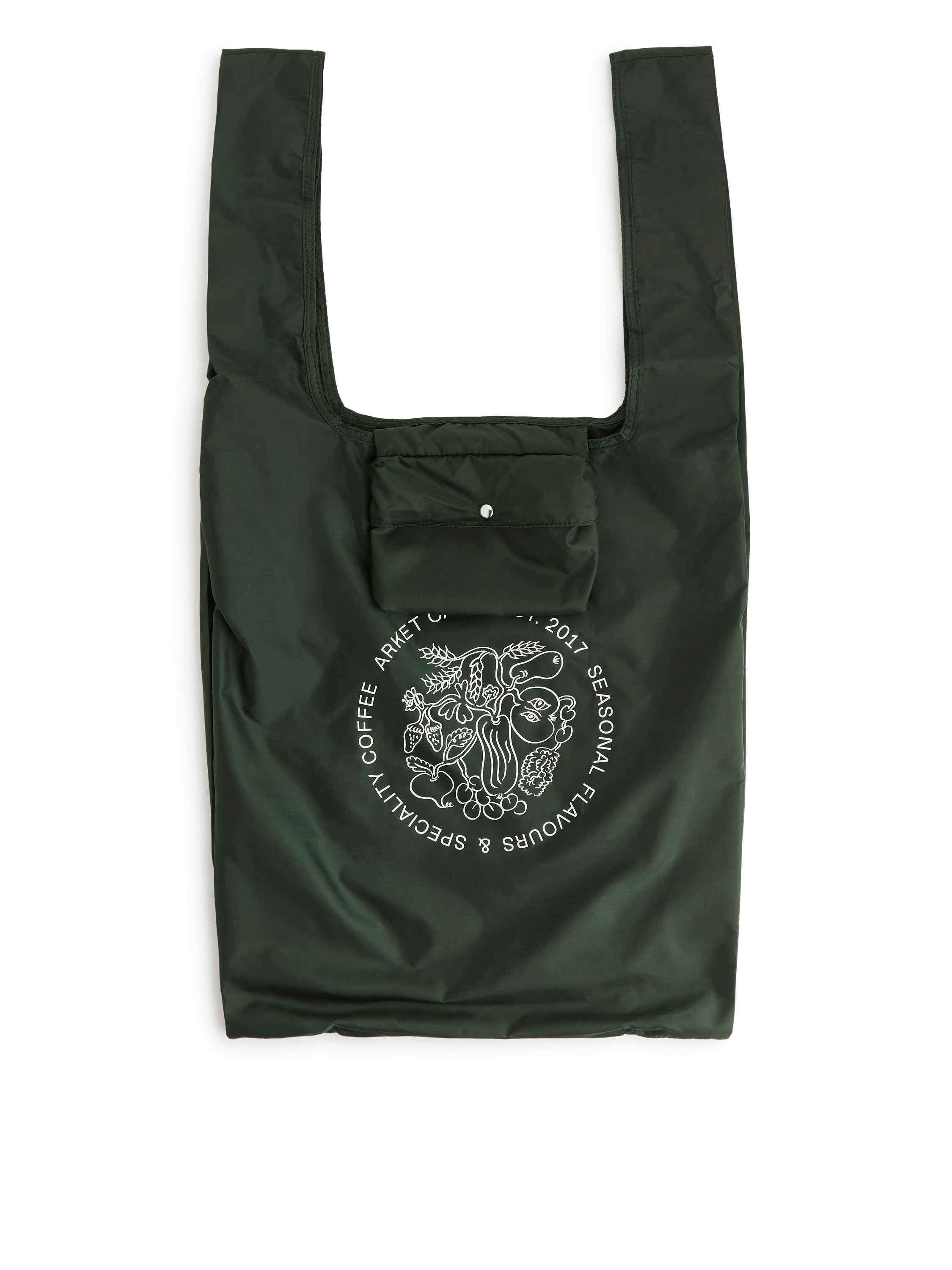 ARKET CAFÉ Packable Tote – Dark Green/White – ARKET DK