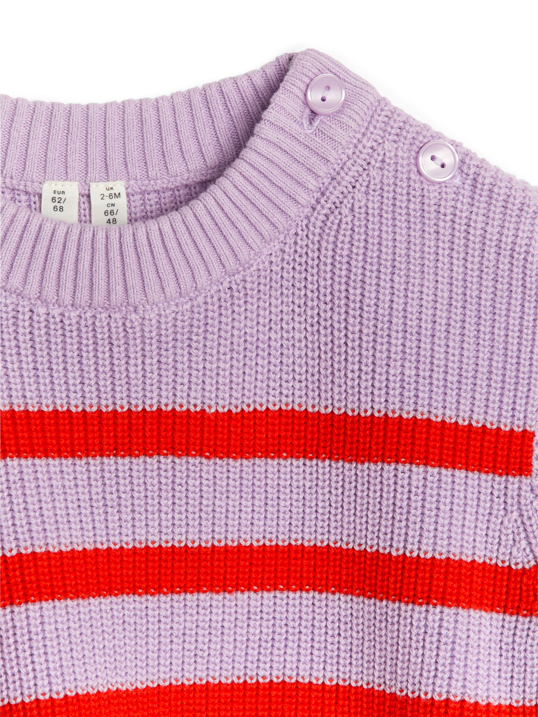 Stickad tröja i bomull - Lila/röd - Loose fit - Children - StillMedia/DescriptiveDetail - 3