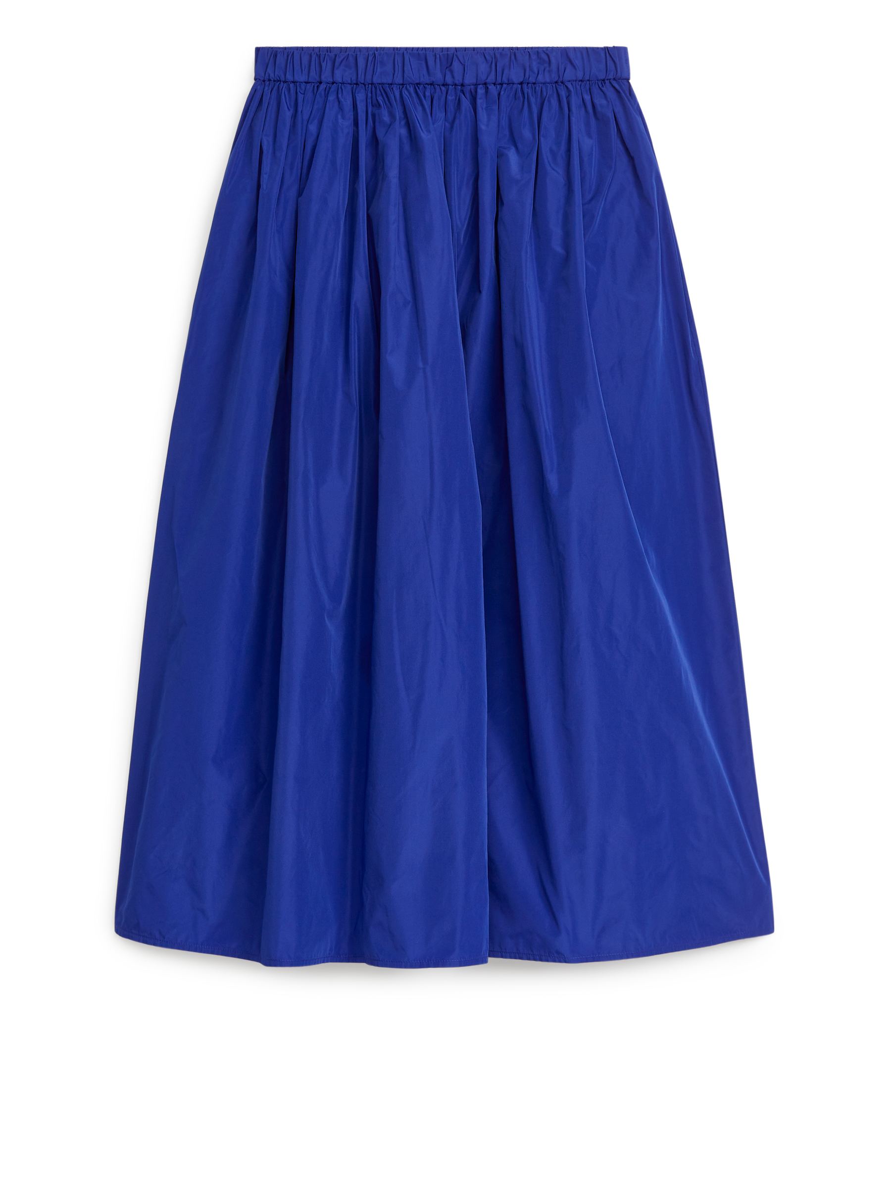 Gonna in taffetà arricciata - Blu brillante - Regular fit - Women - StillMedia/DescriptiveStillLife - 1