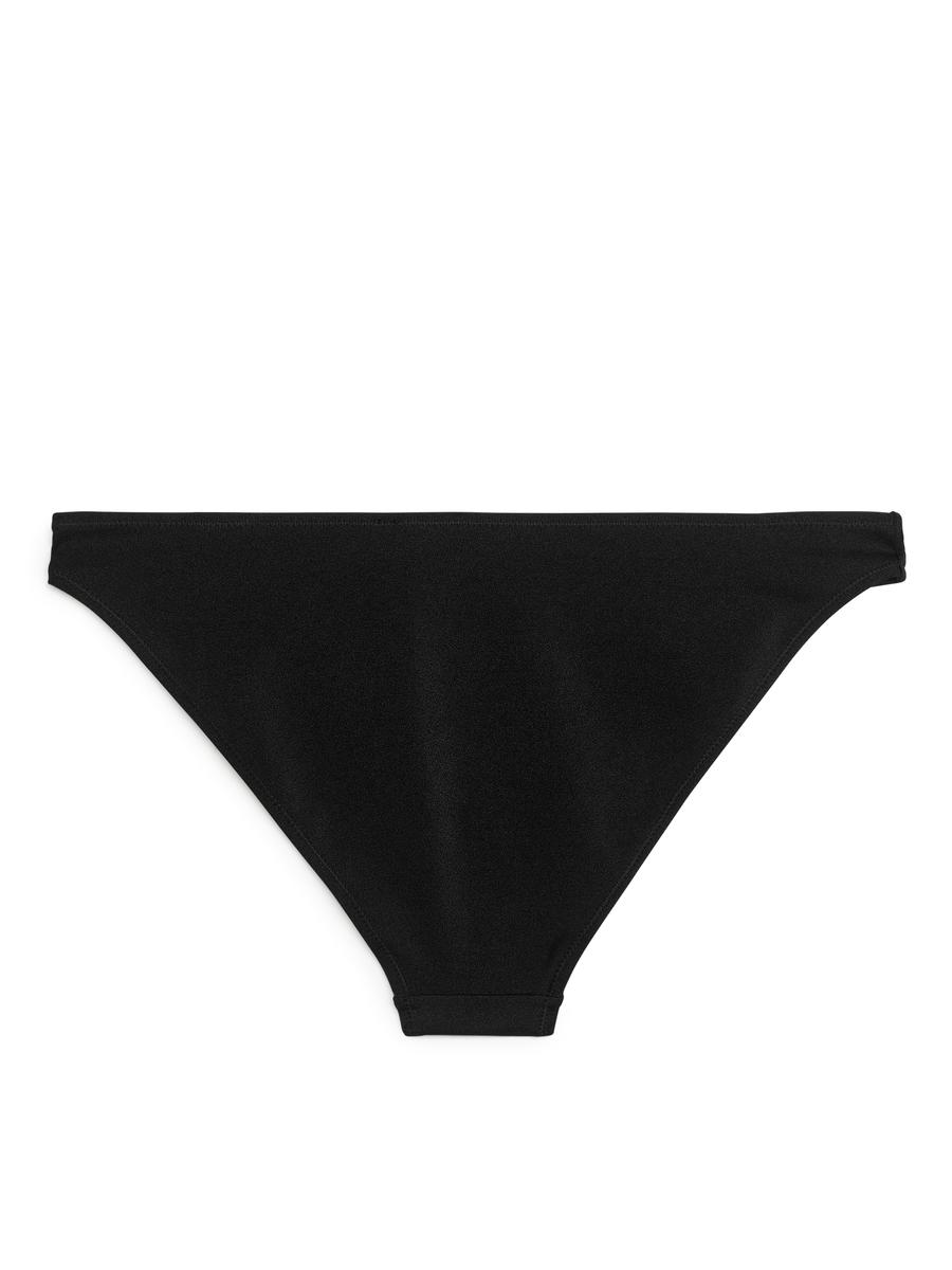 Glänzende Bikinihose mit niedrigem Bund - Schwarz - Women - 1167604001