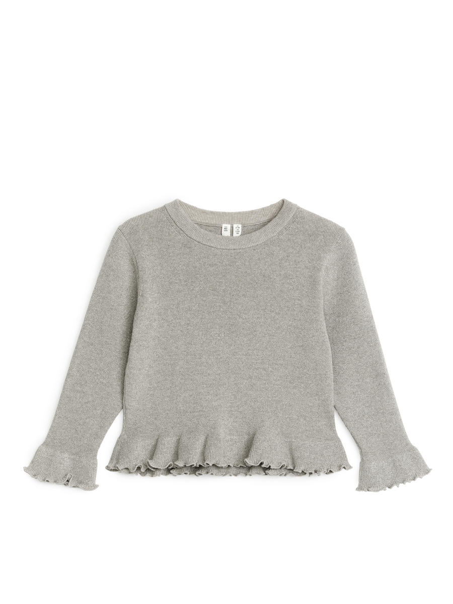 Gerüschter Pullover in Metallic-Optik - Grau - Children - 1201635001