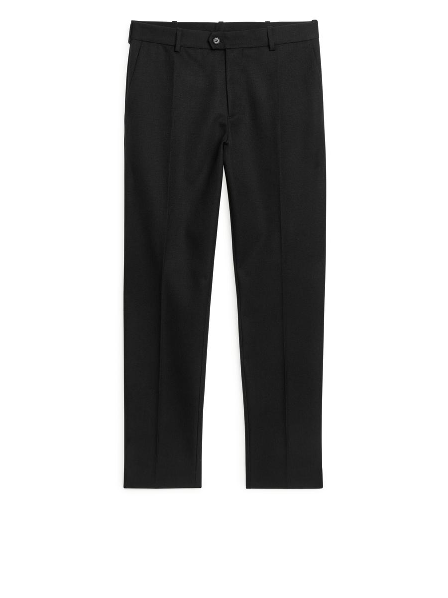 Wool-Blend Twill Trousers-#272628-532