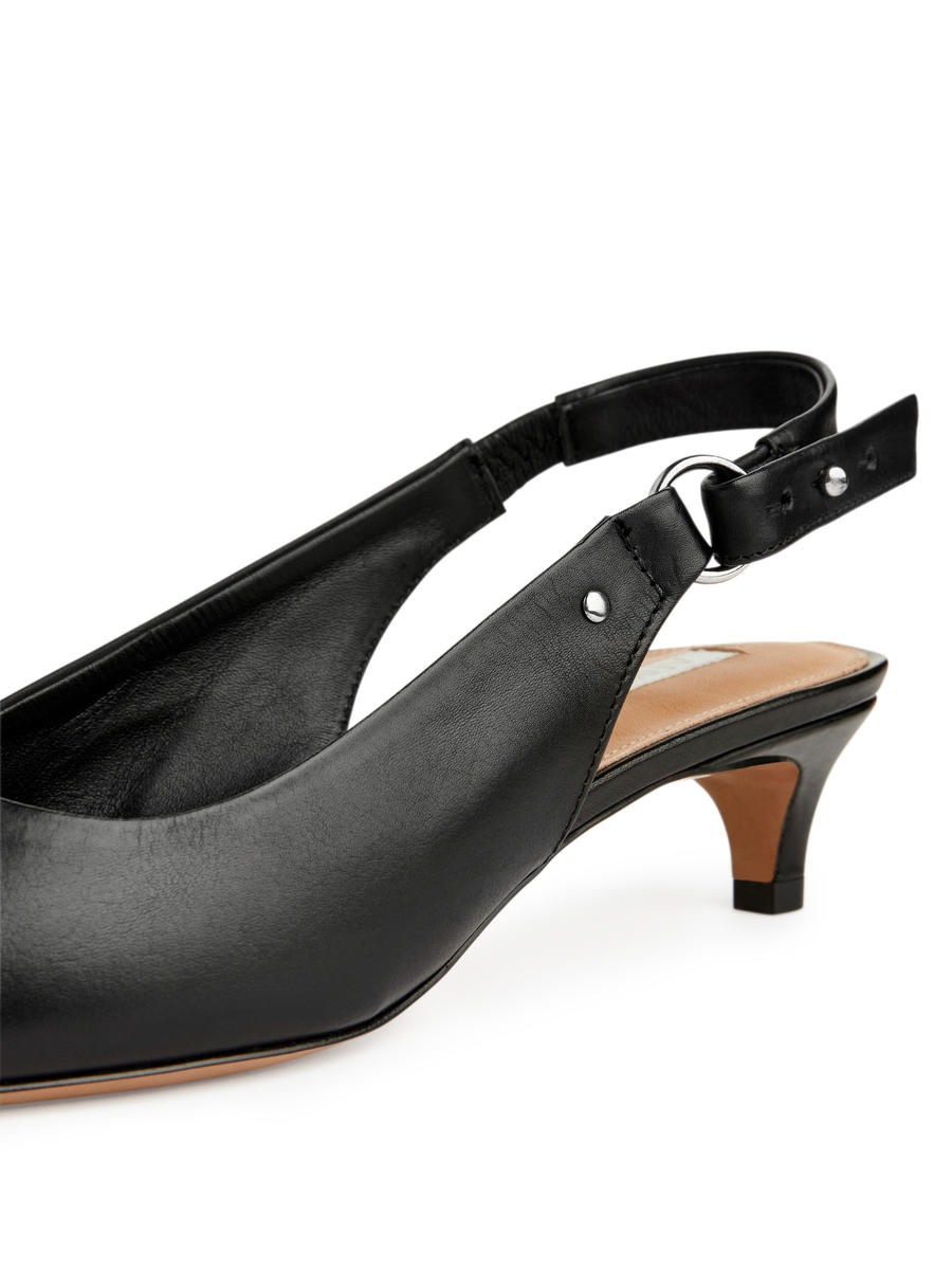 Slingback-Lederpumps - Schwarz - Women - 1185803001