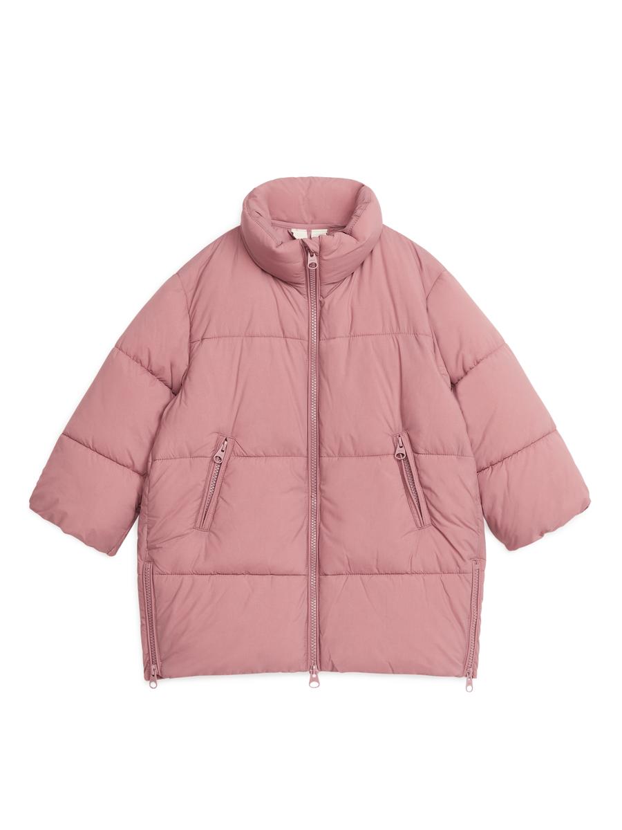 Mid-Length Puffer Coat-#A47E7E-3958