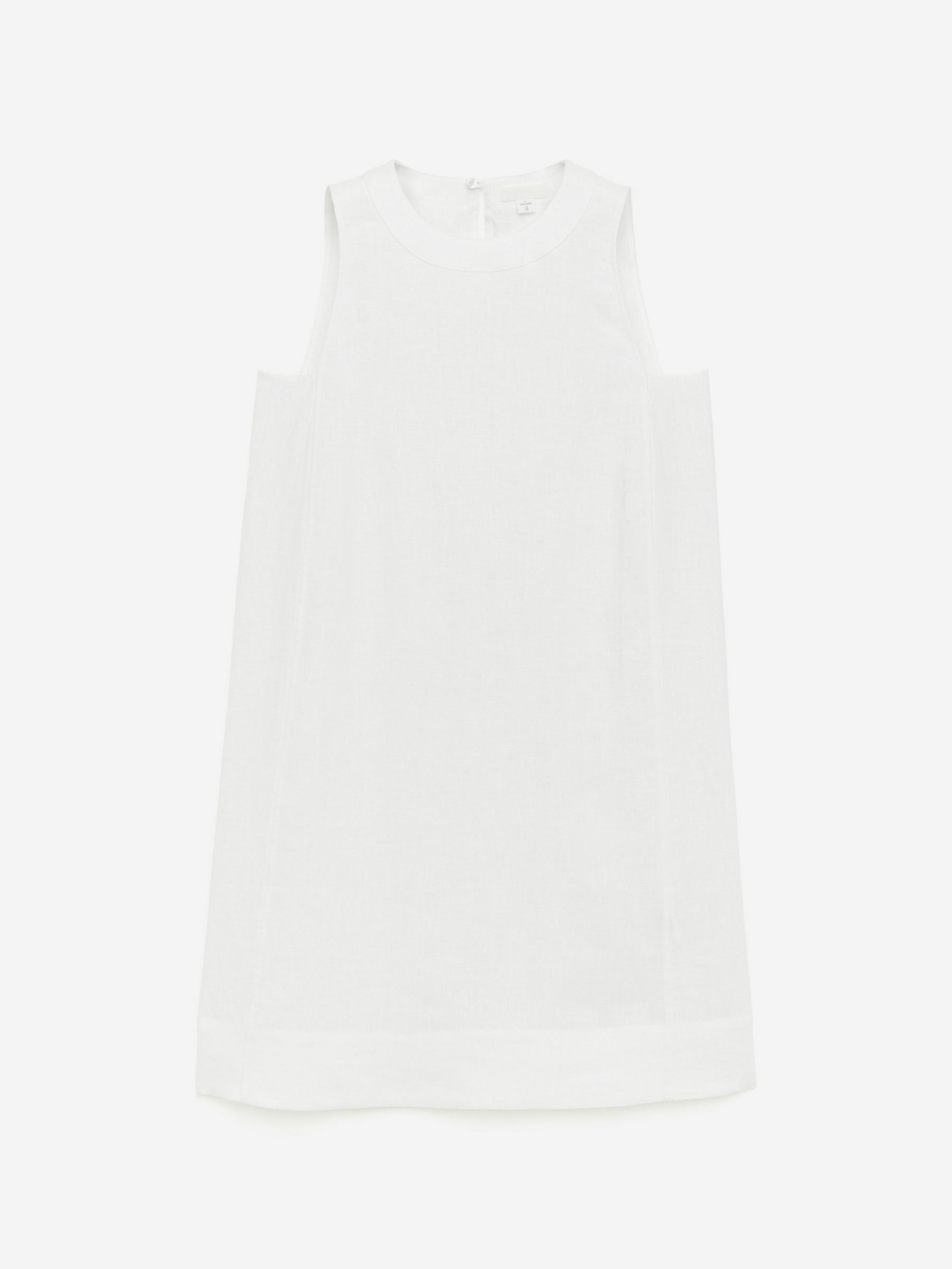 Mini Linen Dress-#FFFFFF-15269
