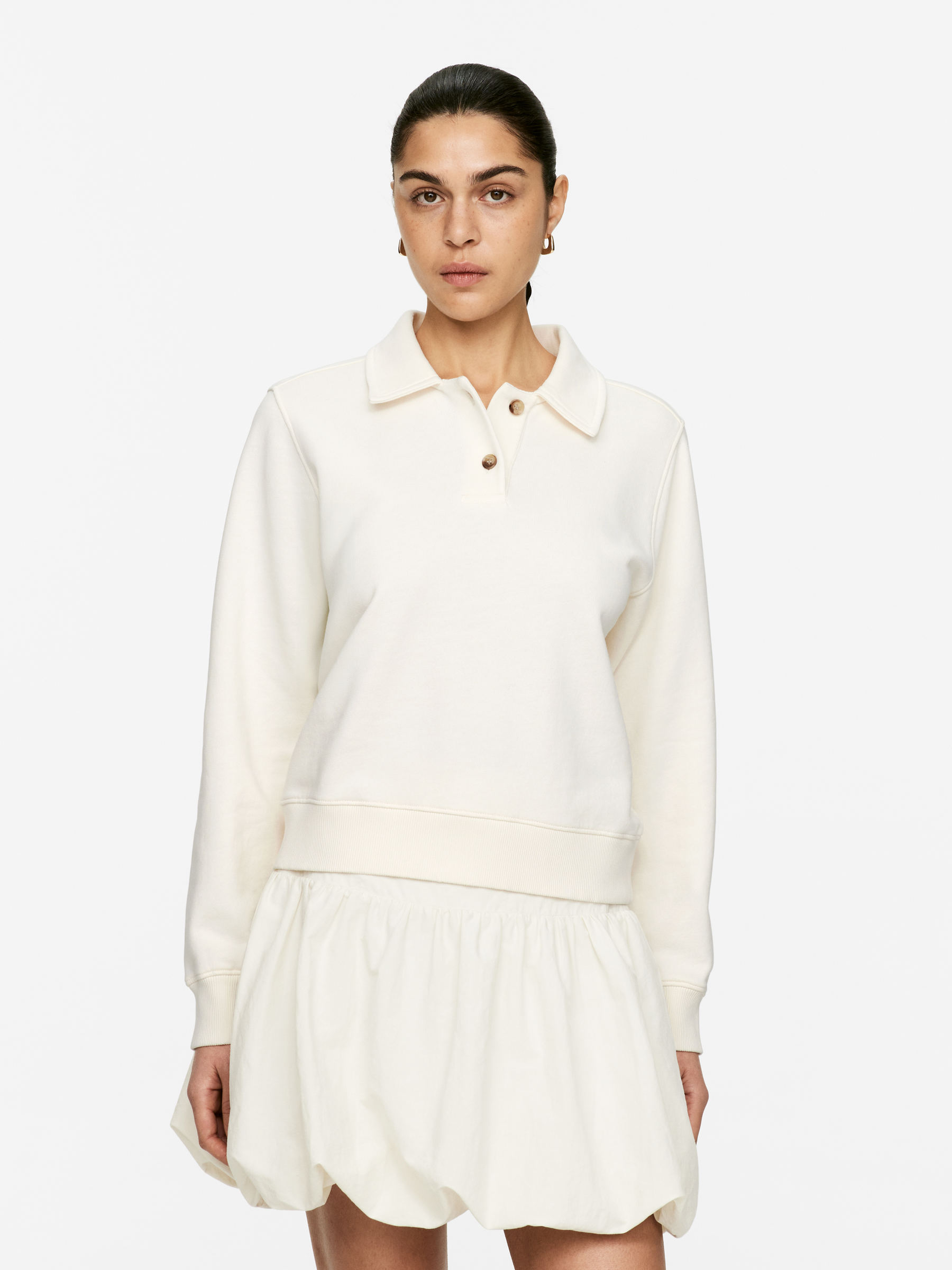 Polo en tissu éponge - Blanc cassé - Femme - 1282727001