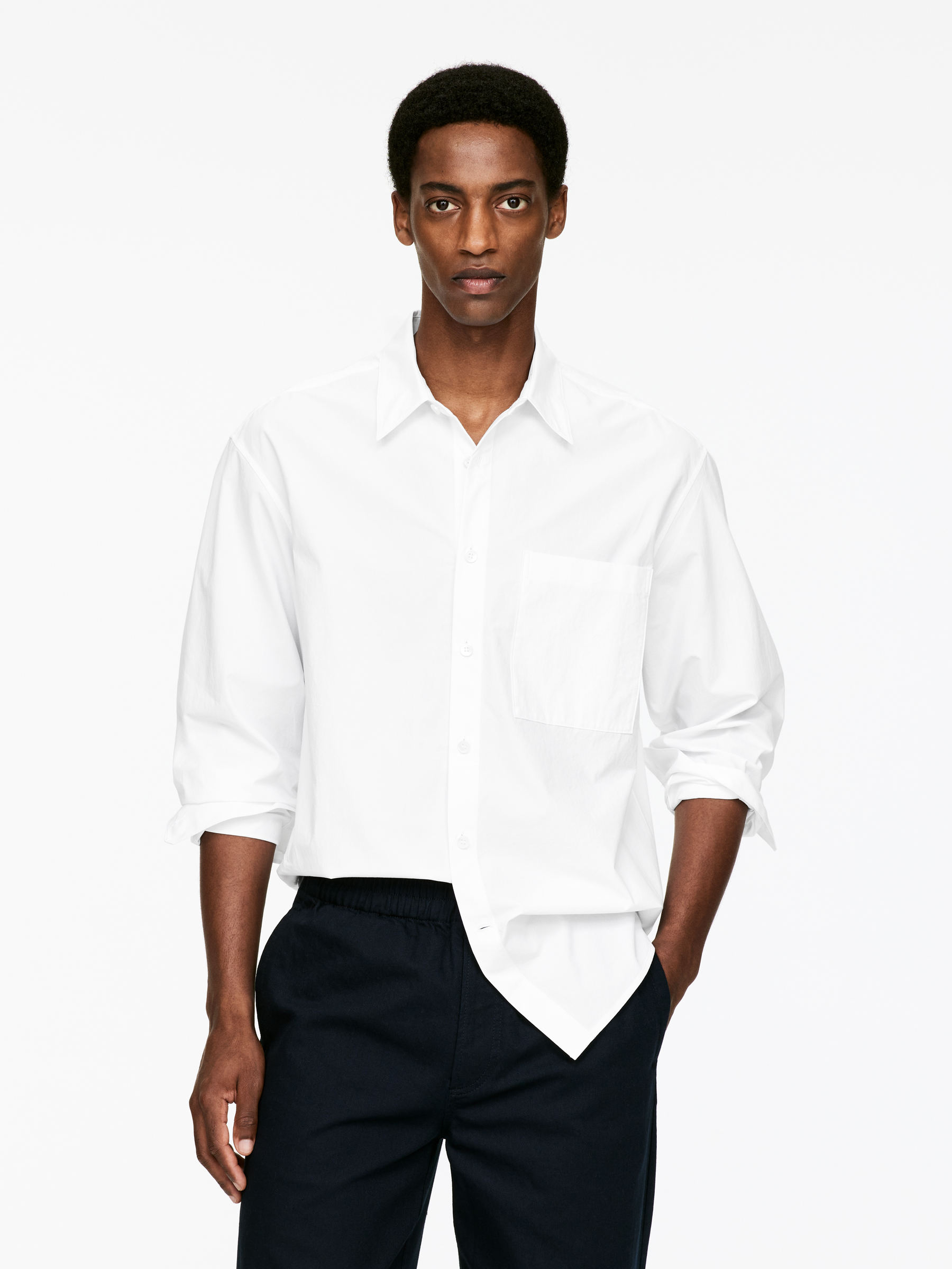 Oversized Poplin Shirt-#FFFFFF-15089