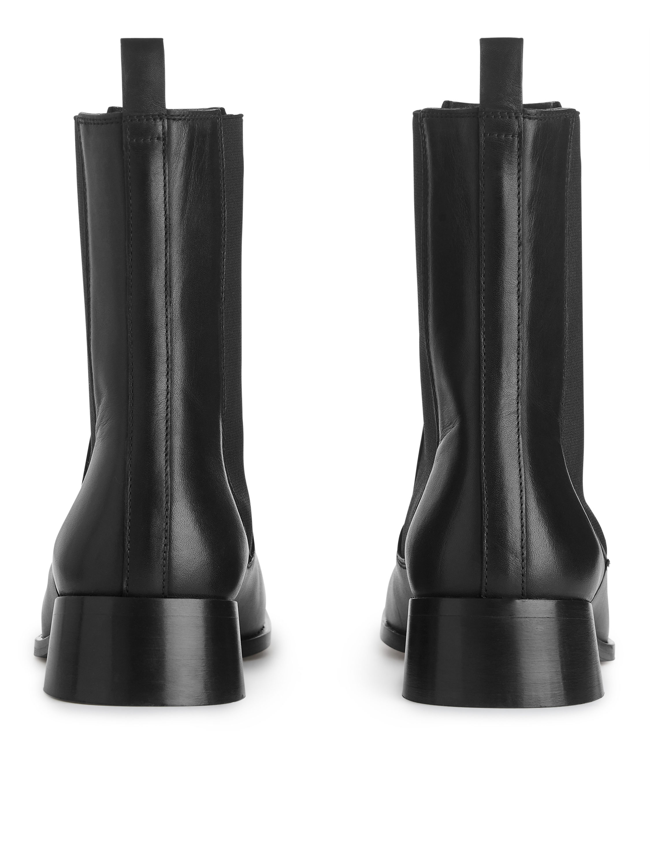 靴 arket Chunky Chelsea Boots Leather Chelsea Boots - Black - ARKET