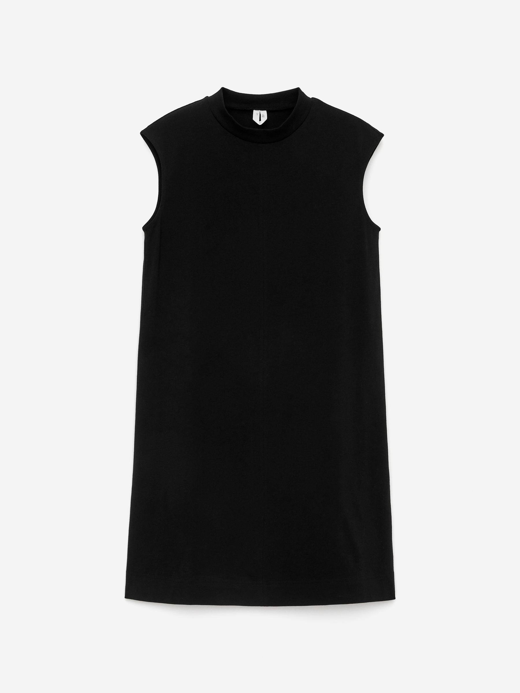 Vestido mini con mangas casquillo-Negro-15828