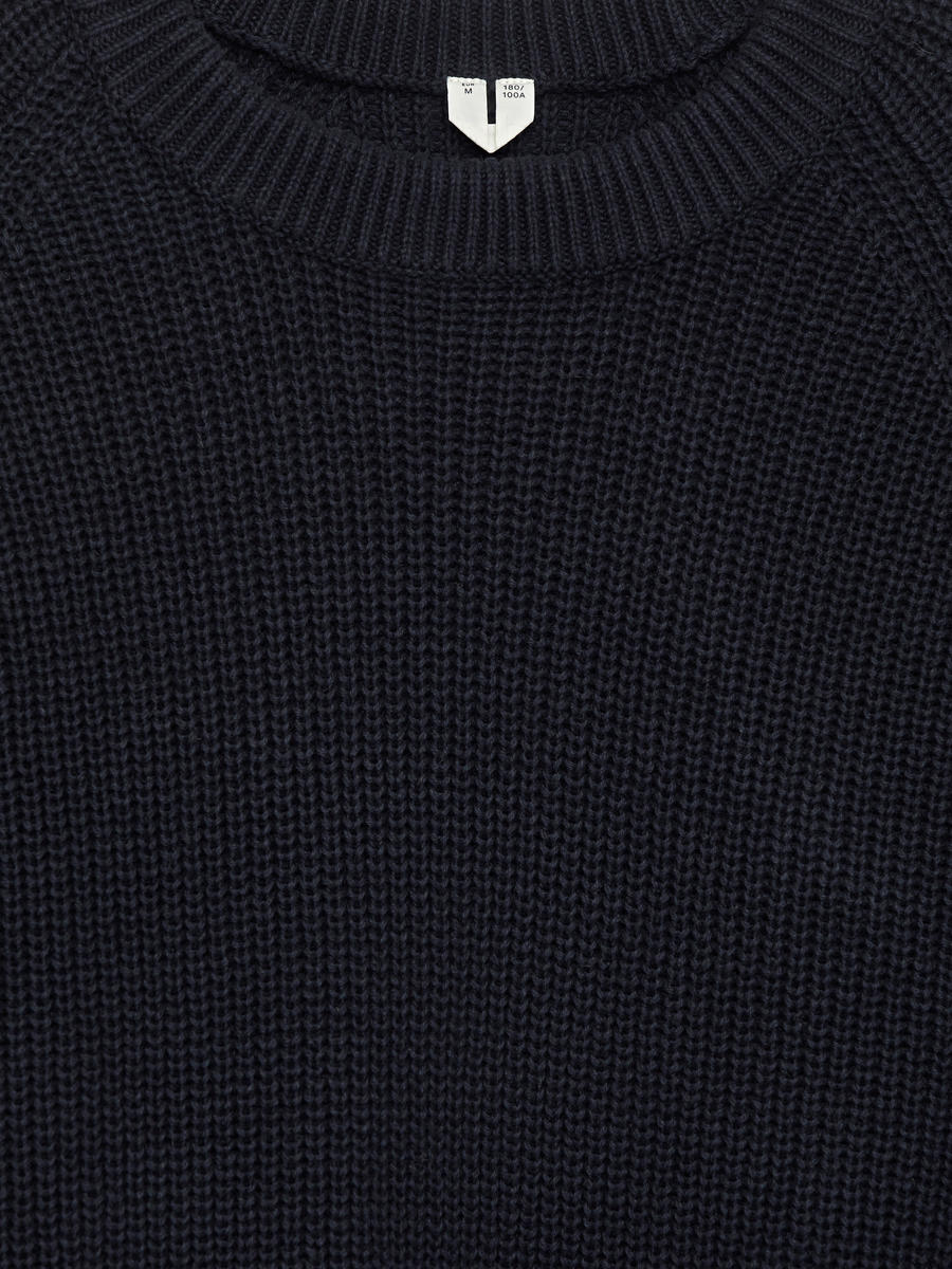 Linen Cotton Jumper - Dark Blue - Regular fit - Men - 1223221002