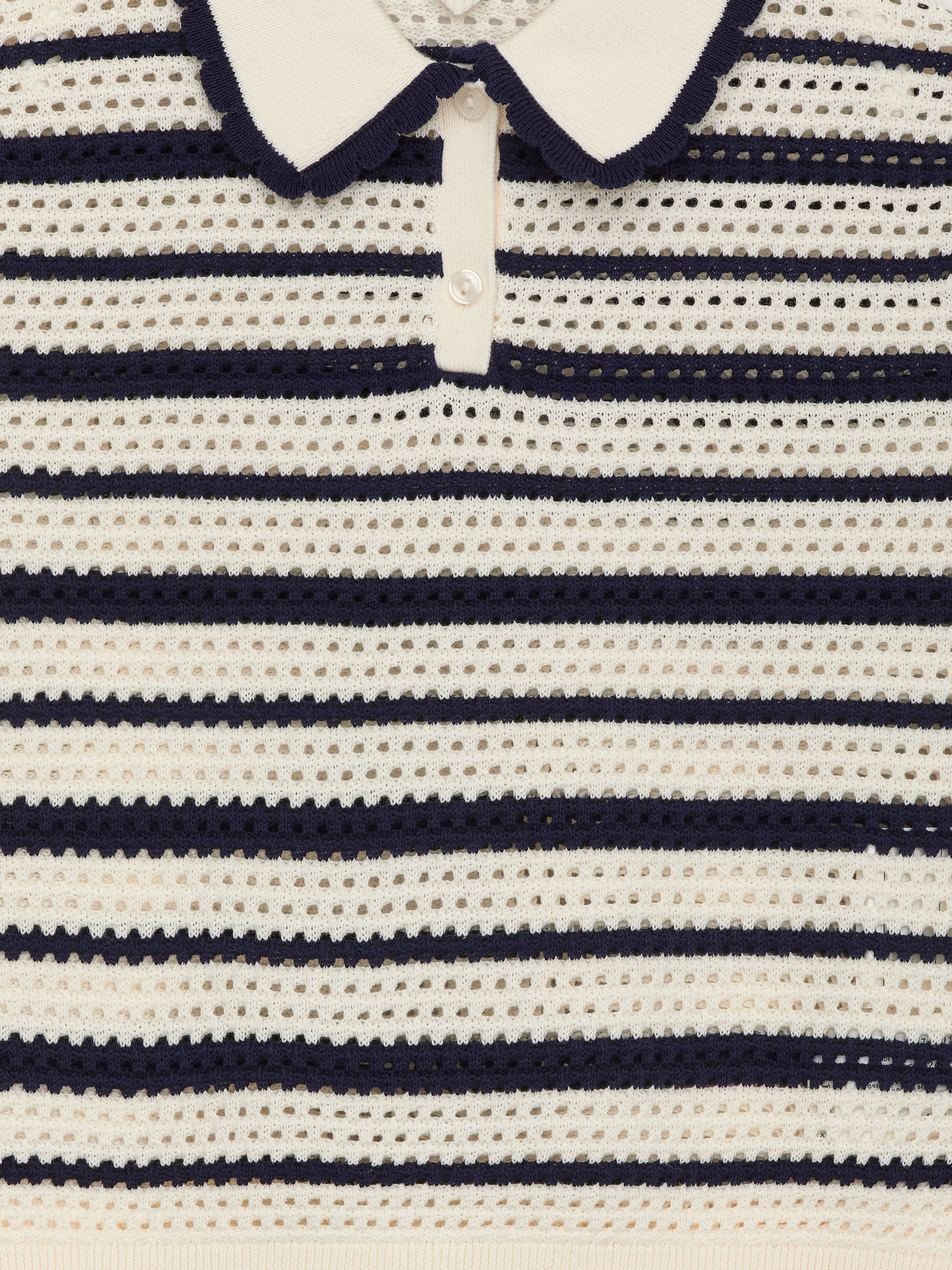 Haut en maille pointelle - Bleu foncé/Blanc cassé - Regular fit - Enfant - StillMedia/DescriptiveDetail - 1