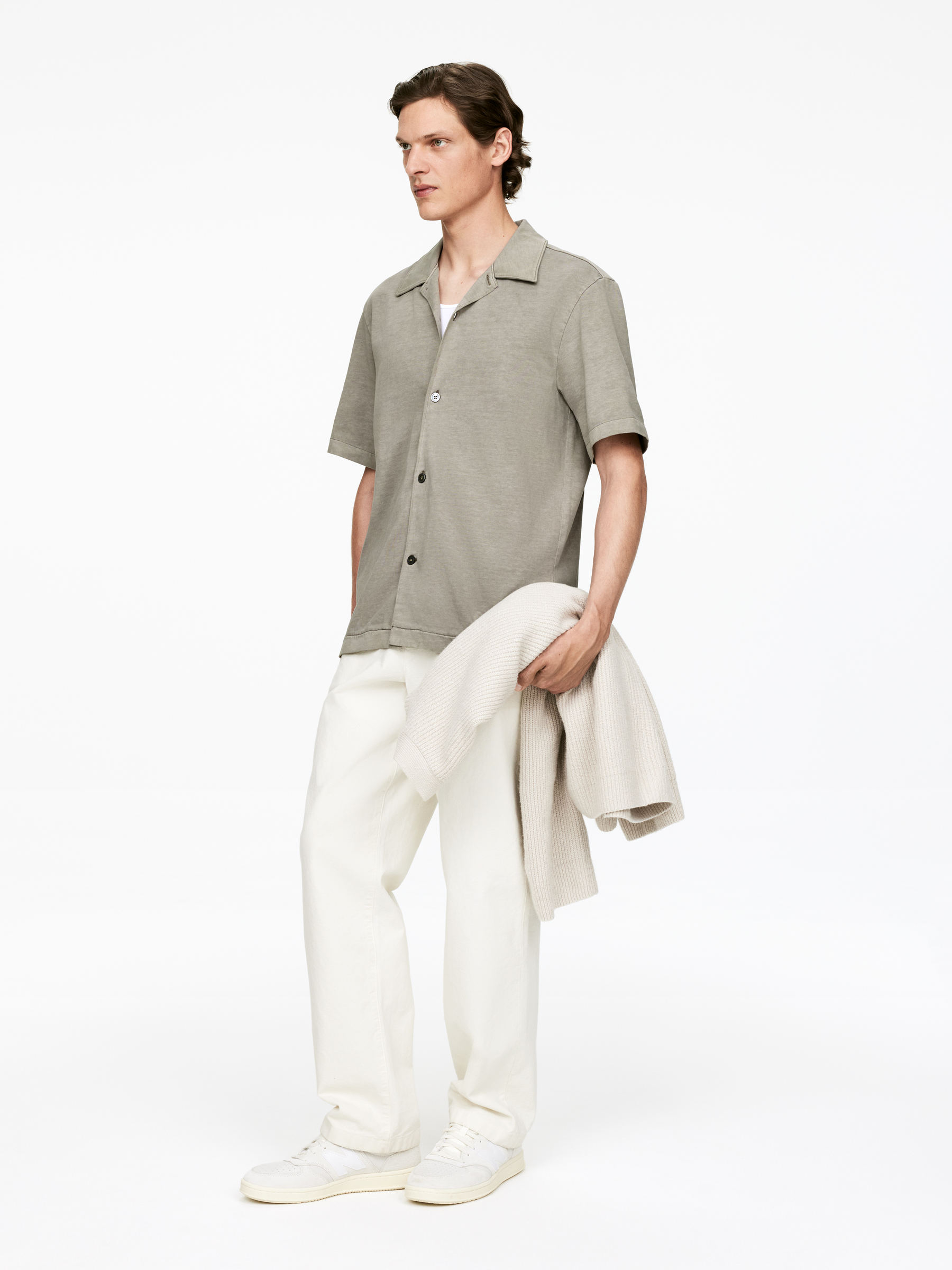 Short-Sleeve Jersey Shirt - Grey - Loose fit - Men - StillMedia/Lookbook - 6