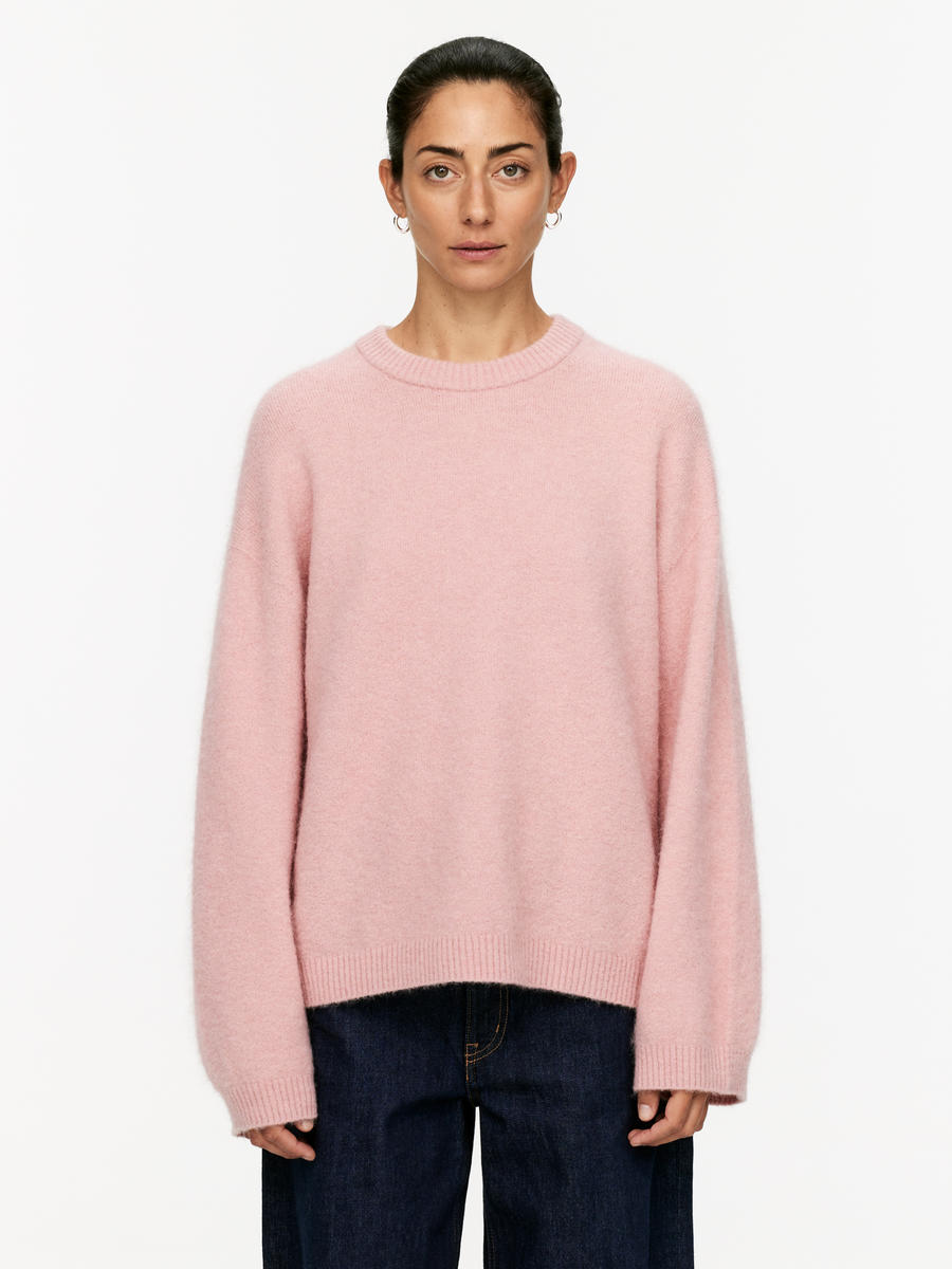 Alpaca-Wool Blend Jumper-#C7999B-12480